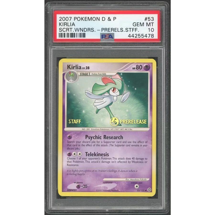 2007 Pokemon D&P Secret Wonders Kirlia Staff Prerelease Promo | PSA 10