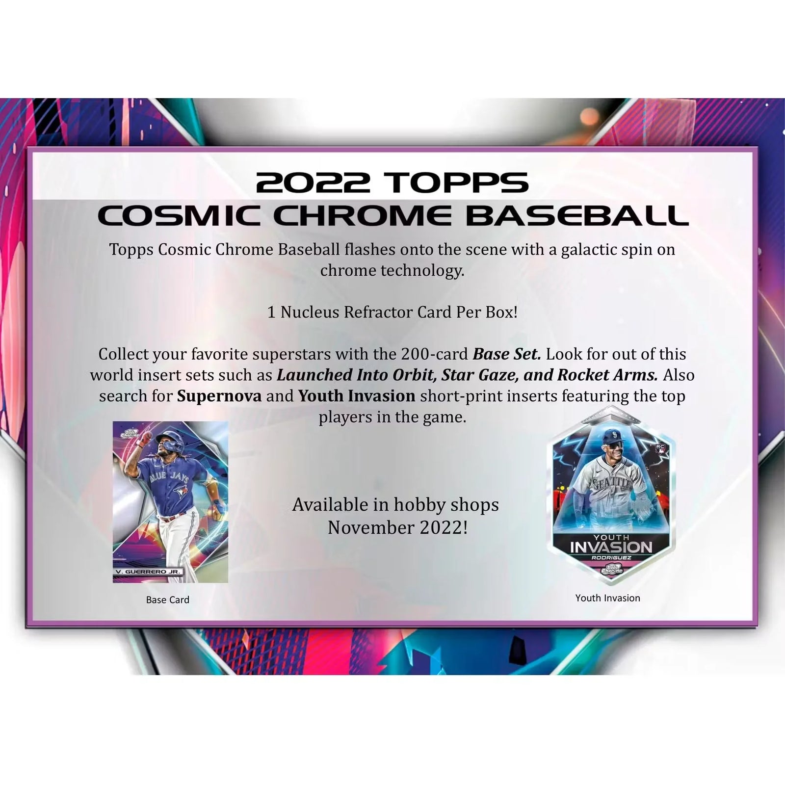 2022 Topps Cosmic Chrome Baseball Hobby Box (Ships Sealed Only)