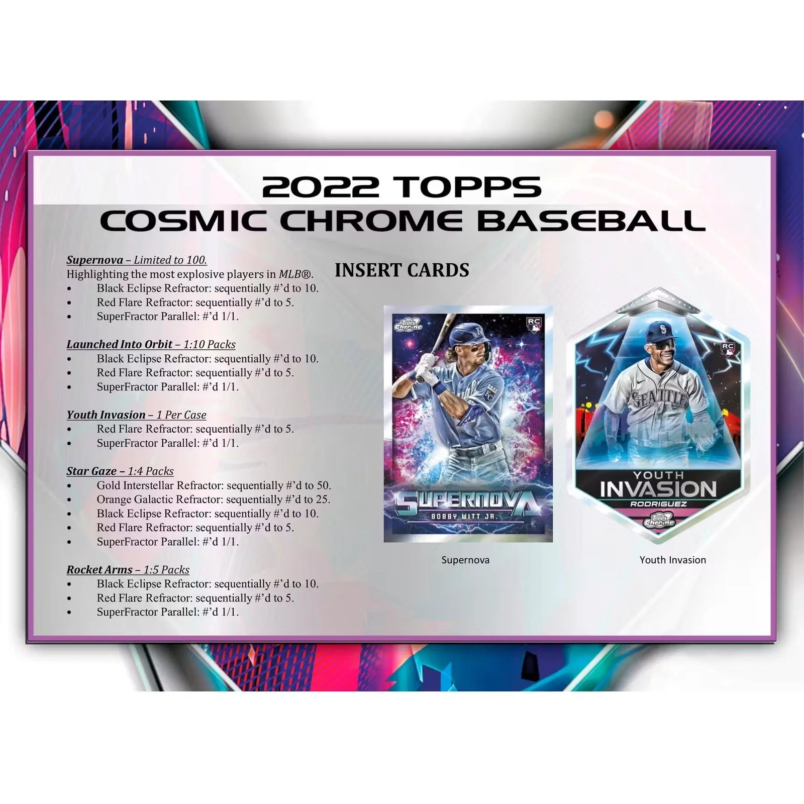 2022 Topps Cosmic Chrome Baseball Hobby Box (Ships Sealed Only)