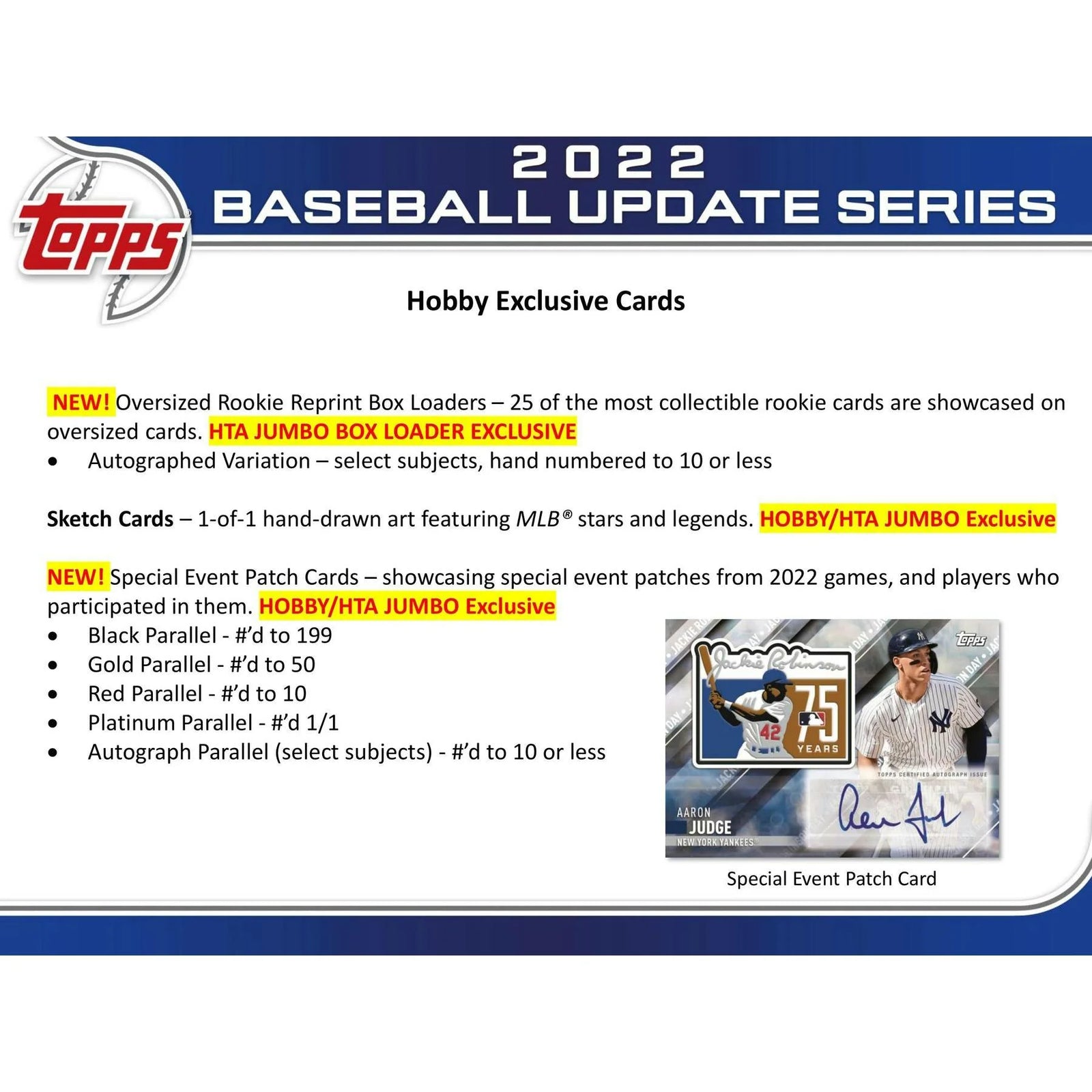 DRAFT - Just In 2022 Topps Update Series Baseball Hobby Box