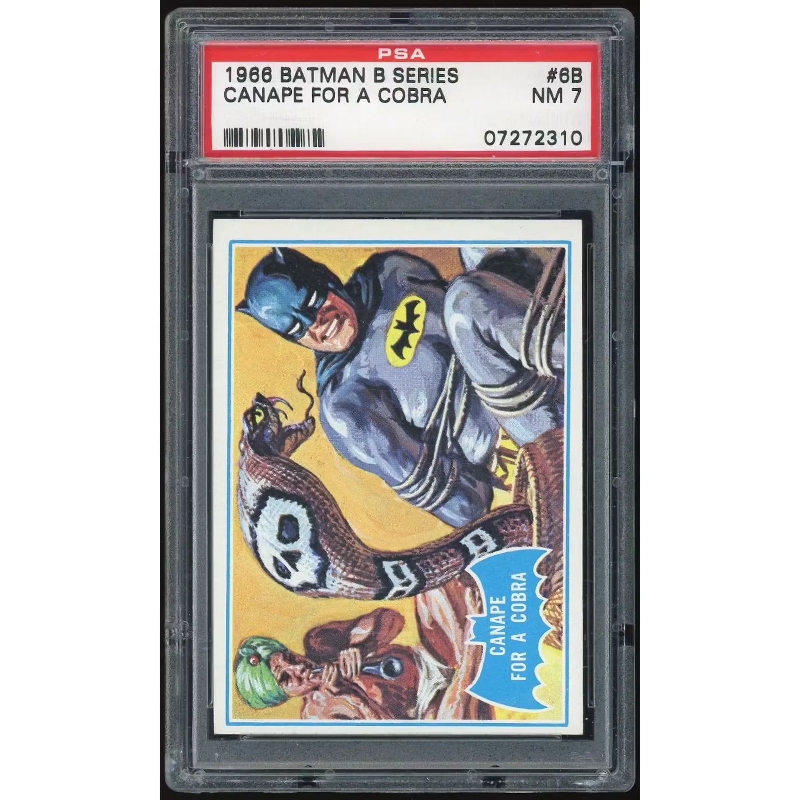 1966 Topps Blue Batman #6B Canape or a Cobra | PSA 7