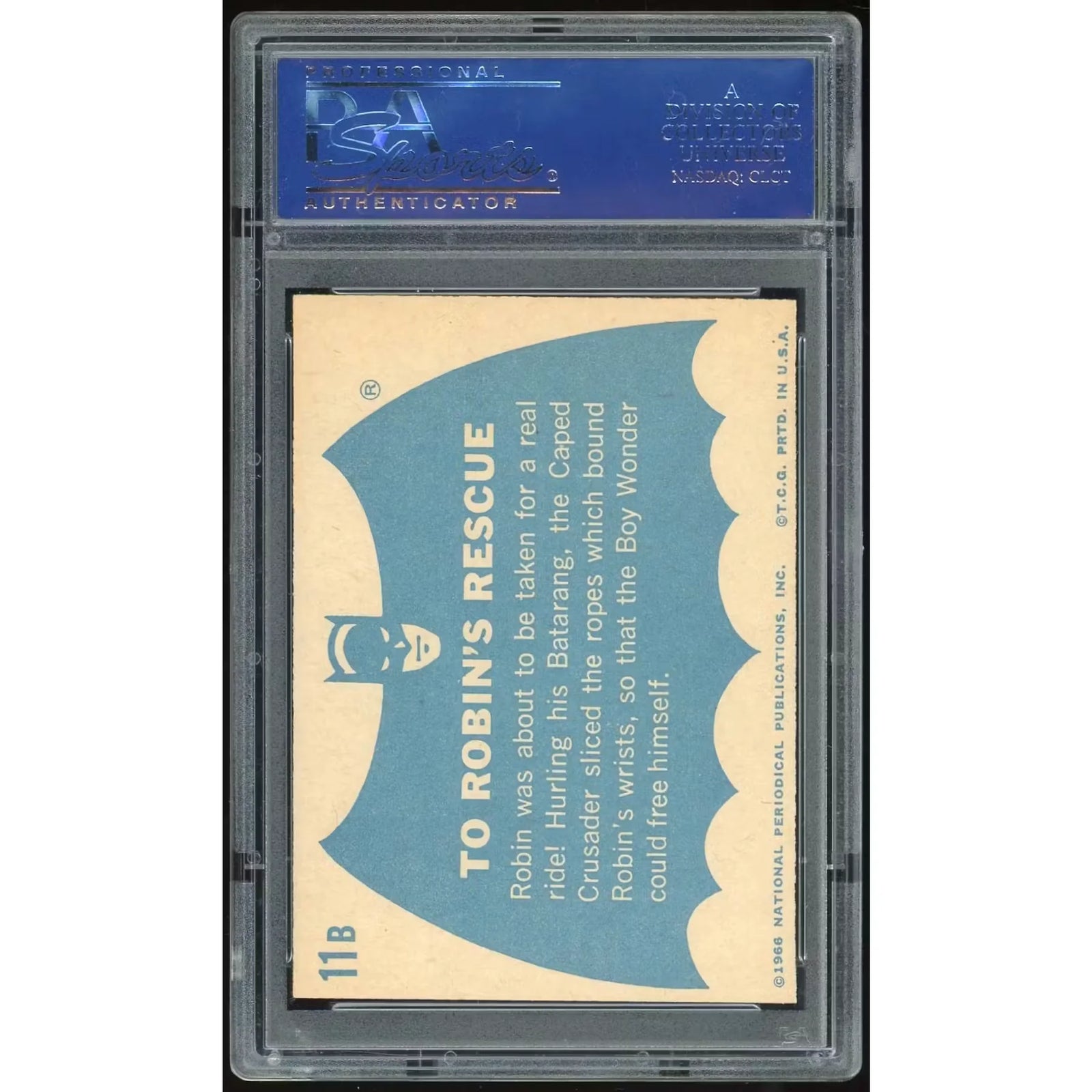 1966 Topps Blue Batman #11B To Robin's Rescue | PSA 7