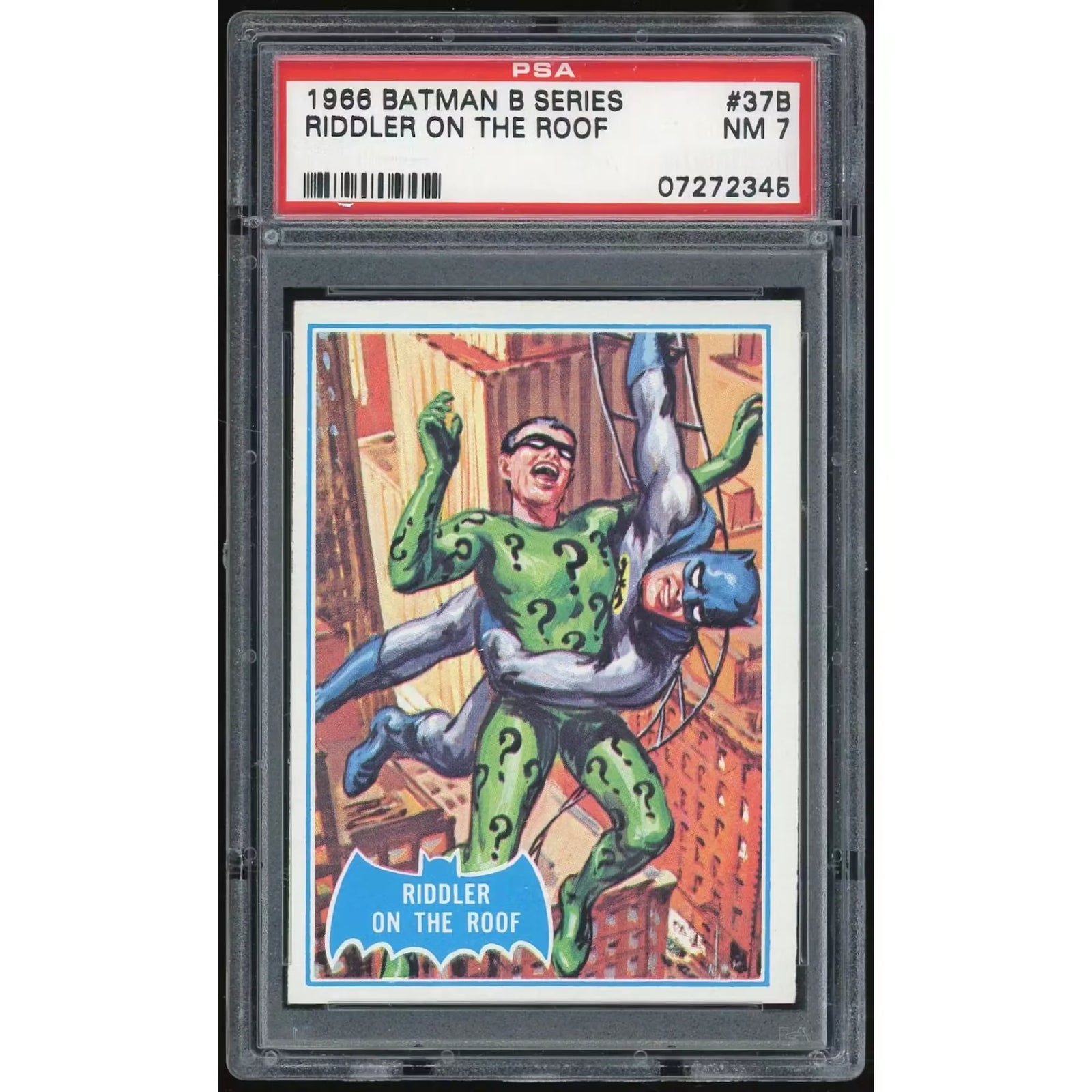 1966 Topps Blue Batman #37B Riddler on the Roof | PSA 7