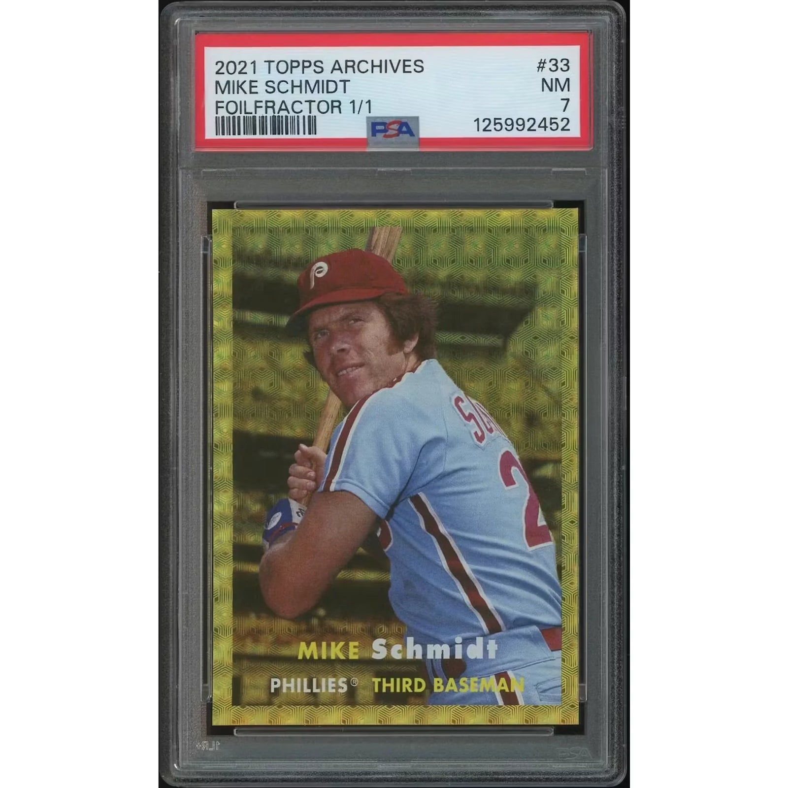 Mike Schmidt 2021 Topps Archives Baseball #33 Foilfractor | PSA 7 NM