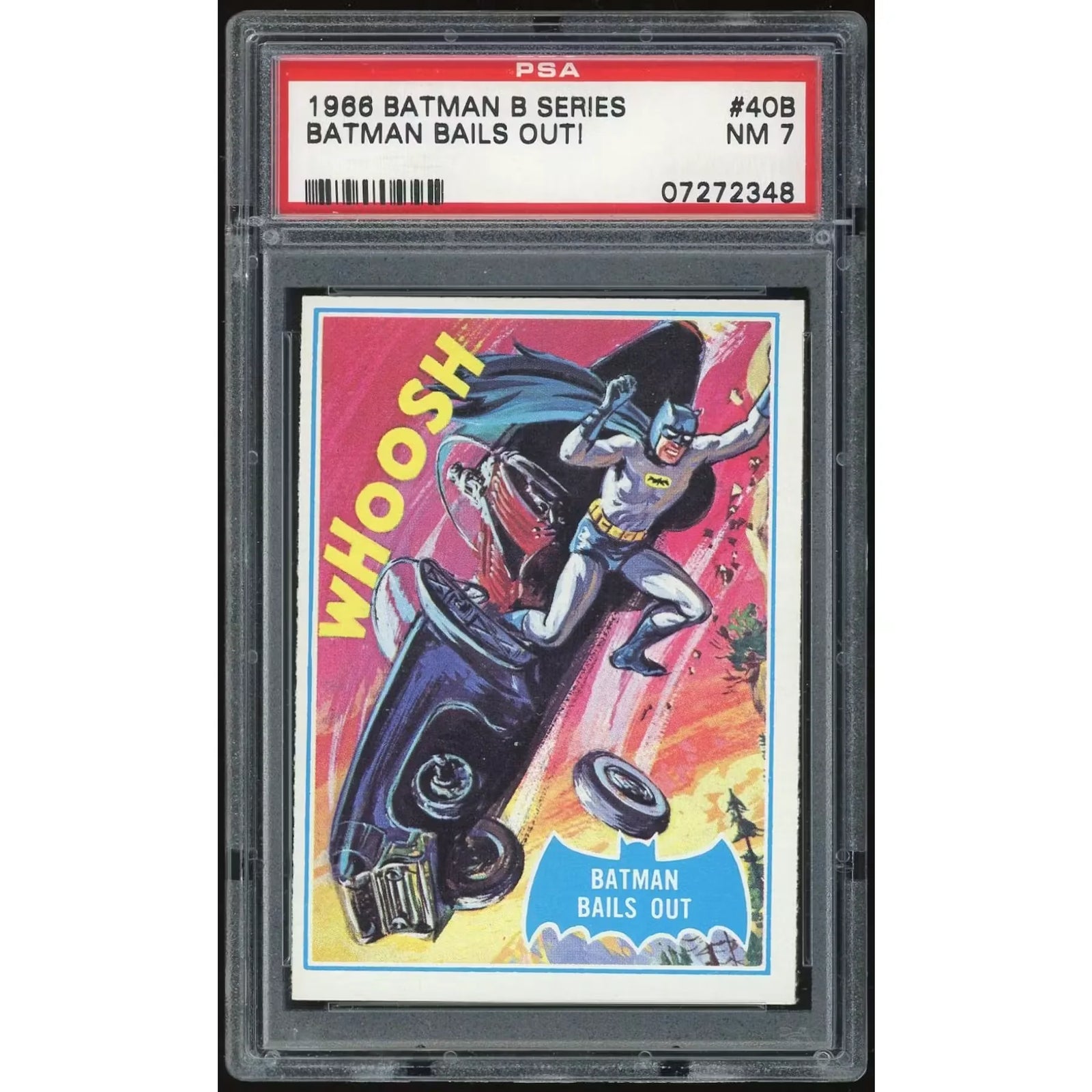 1966 Topps Blue Batman #40B Batman Bails Out | PSA 7