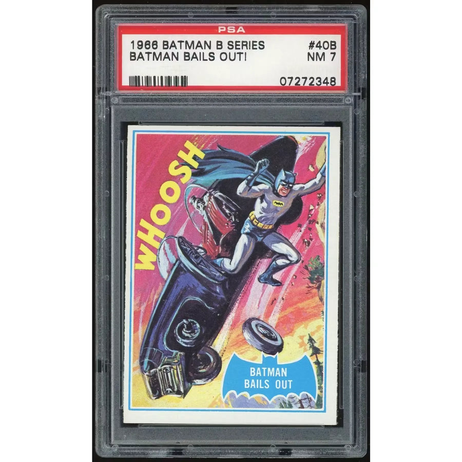 1966 Topps Blue Batman #40B Batman Bails Out | PSA 7