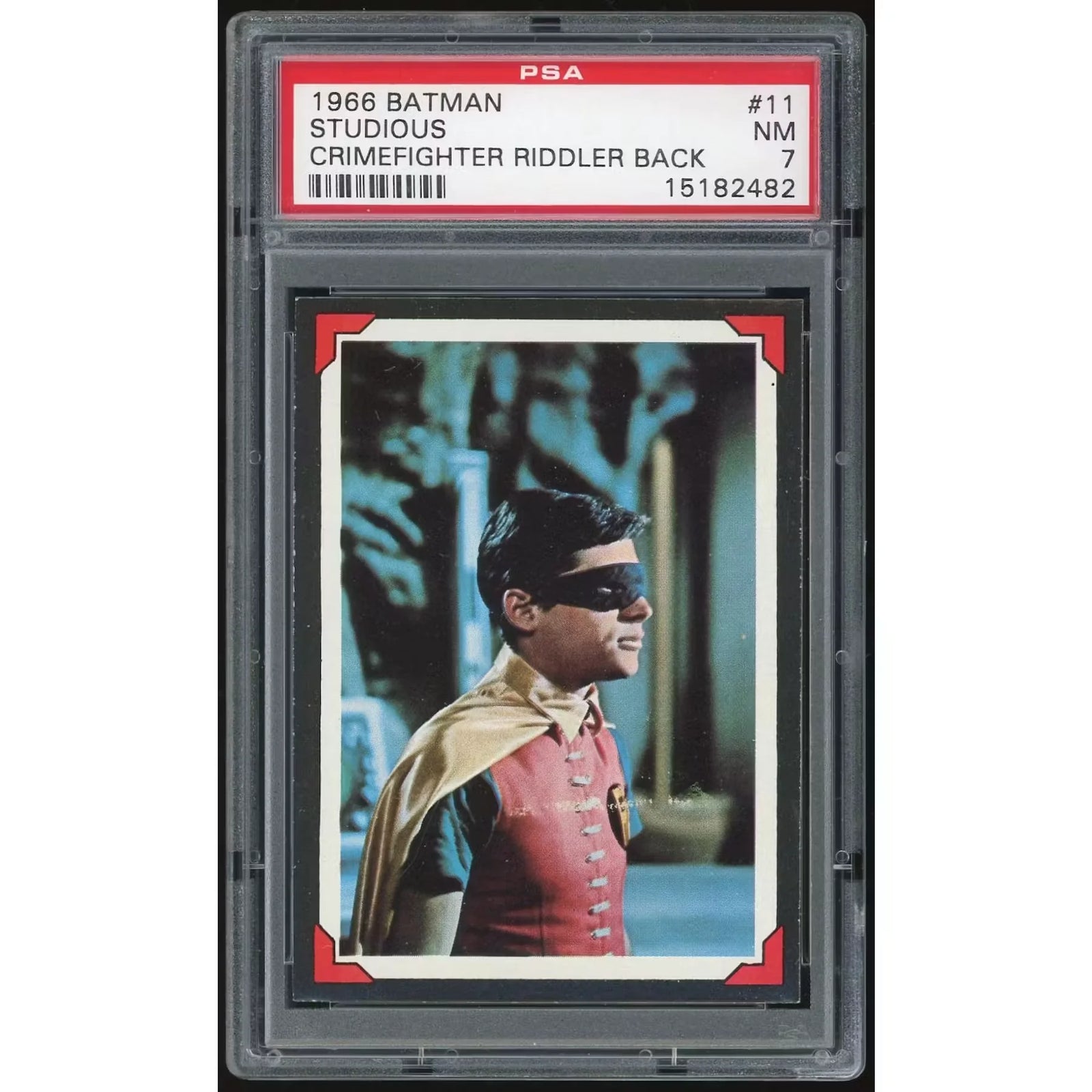 1966 Topps Batman Riddler Back #11 Studious Crime-Fighter | PSA 7