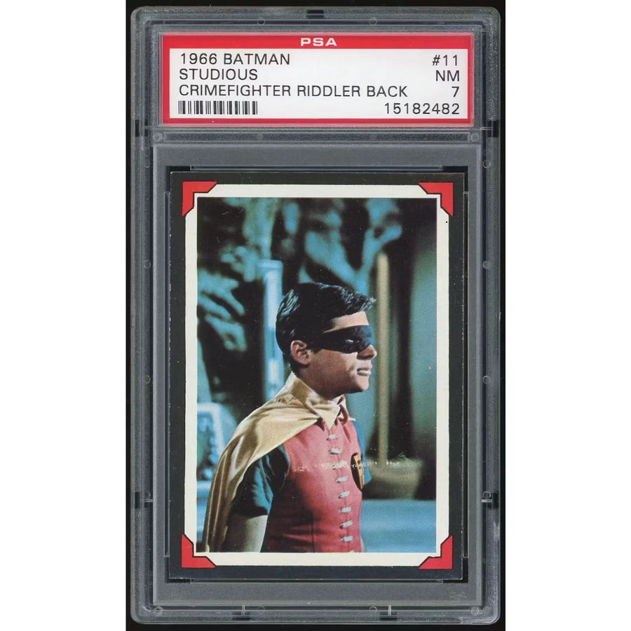 1966 Topps Batman Riddler Back #11 Studious Crime-Fighter | PSA 7