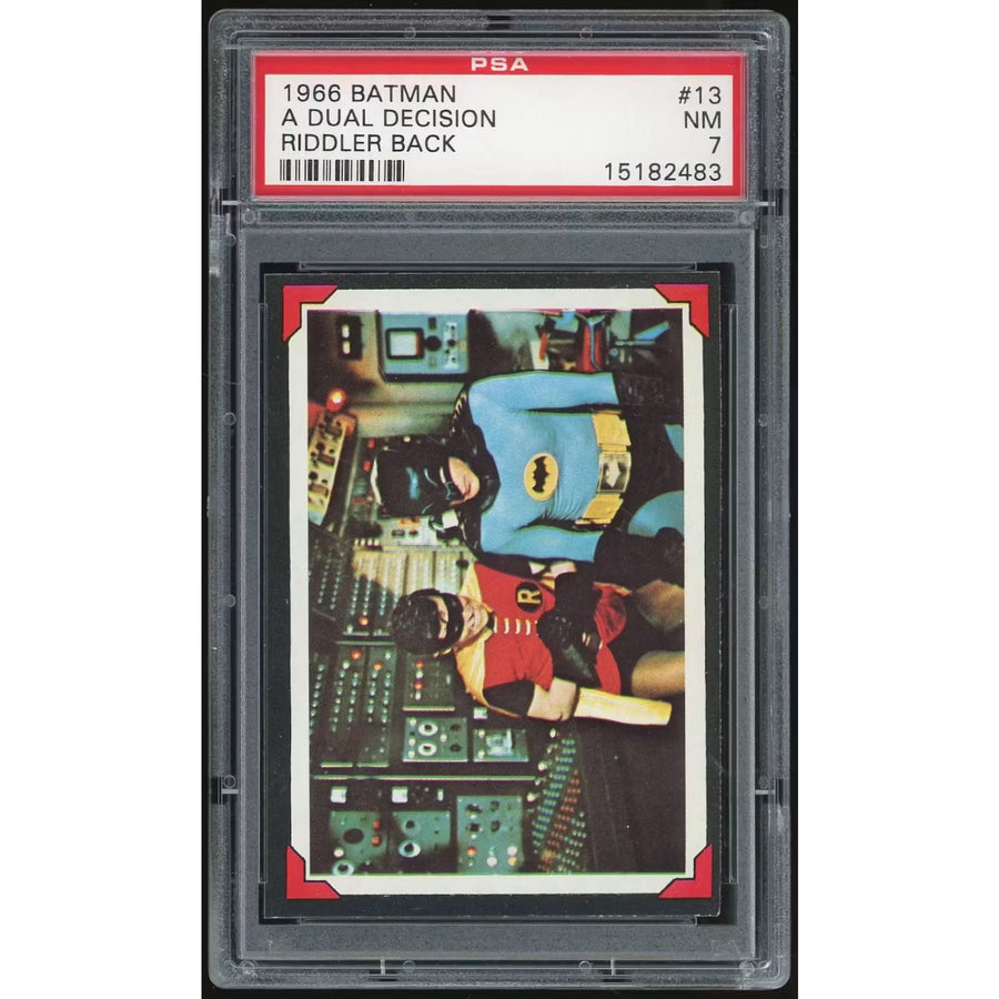 1966 Topps Batman Riddler Back #13 A Dual Decision | PSA 7