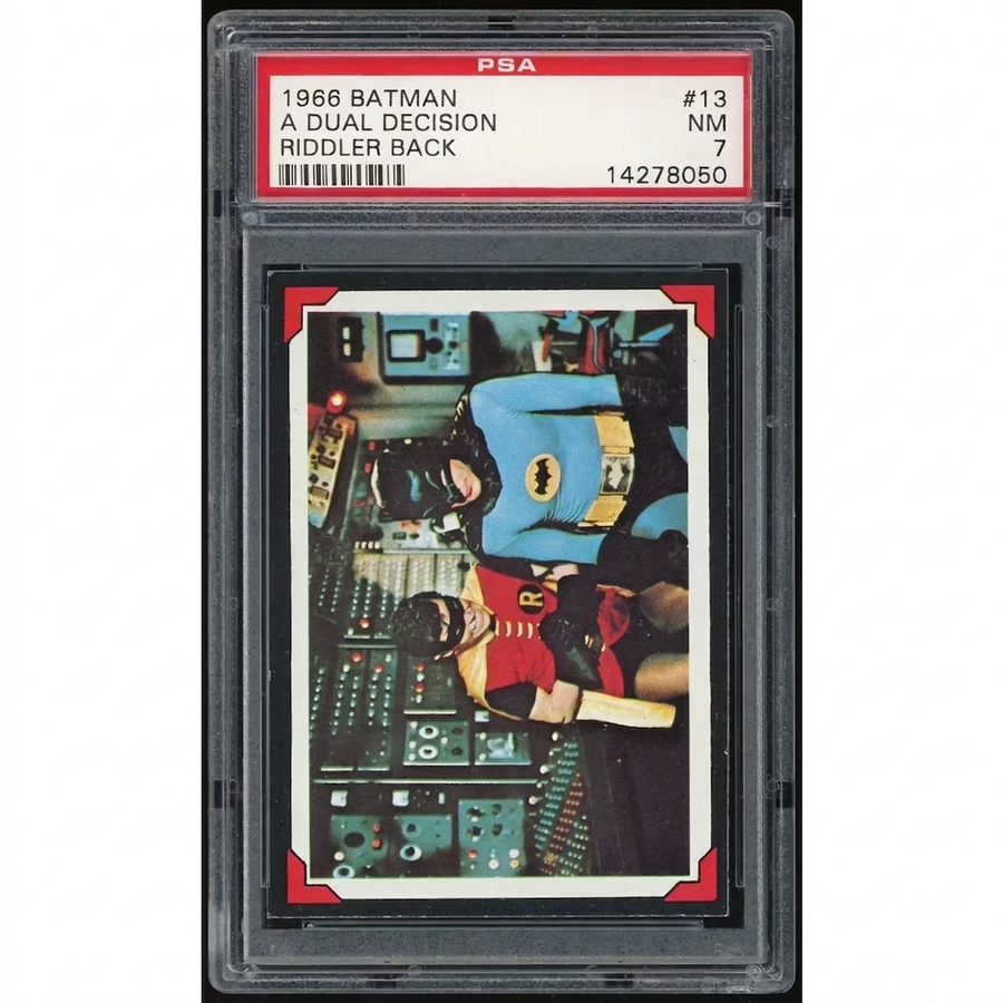 1966 Topps Batman Riddler Back #13 A Dual Decision | PSA 7