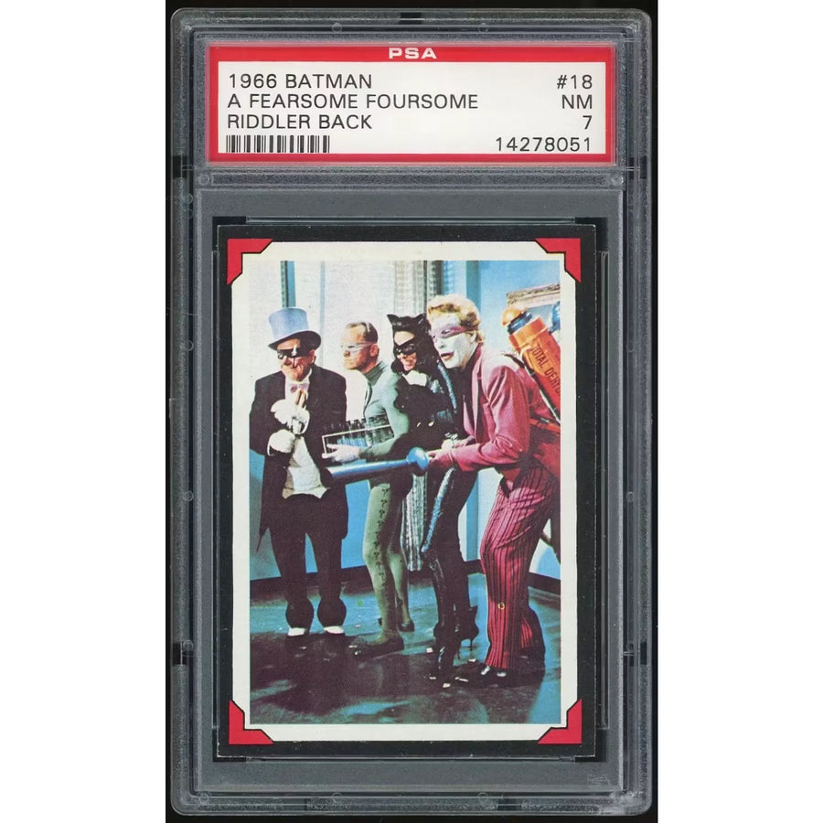 1966 Topps Batman Riddler Back #18 A Fearsome Foursome | PSA 7