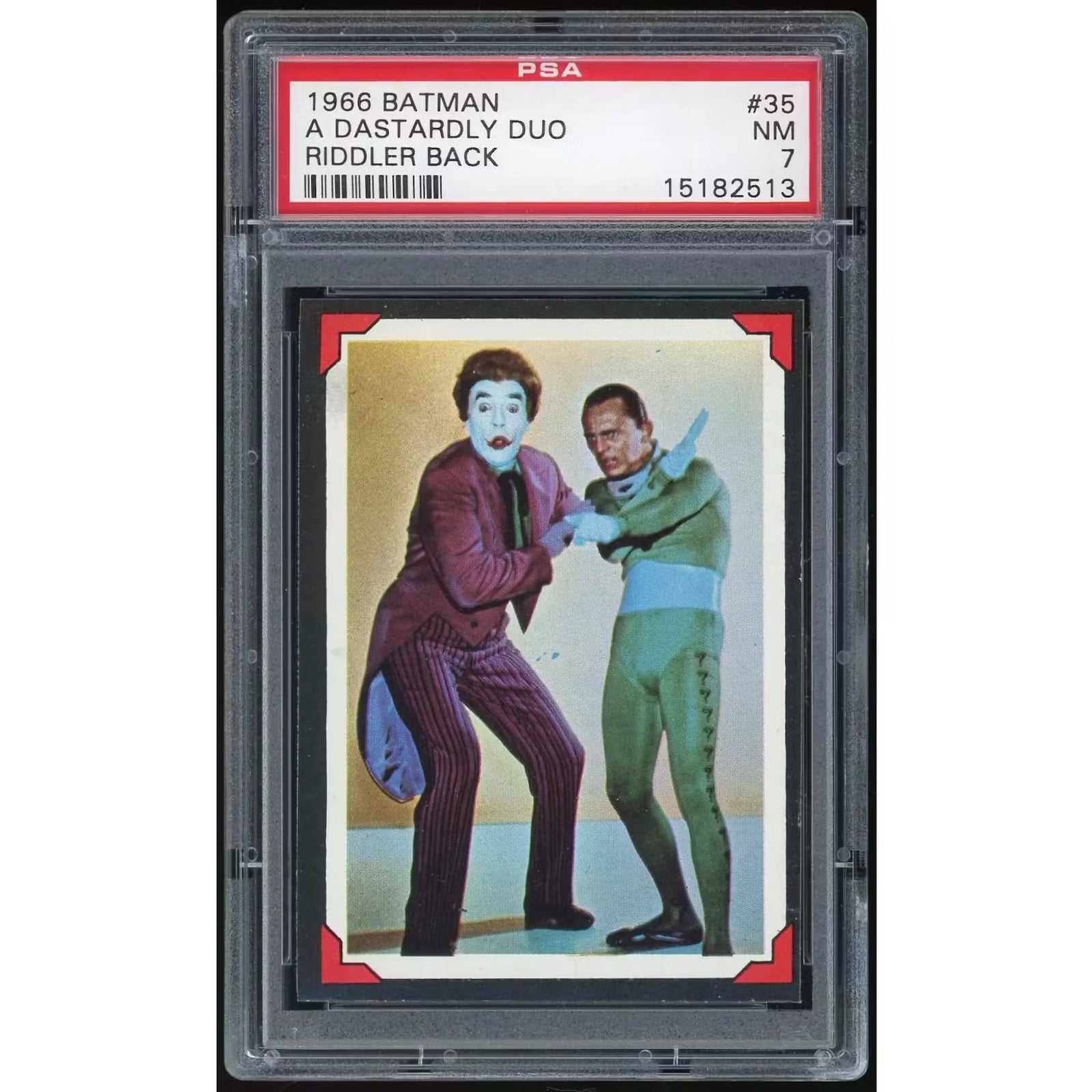 1966 Topps Batman Riddler Back #35 A Dastardly Duo | PSA 7
