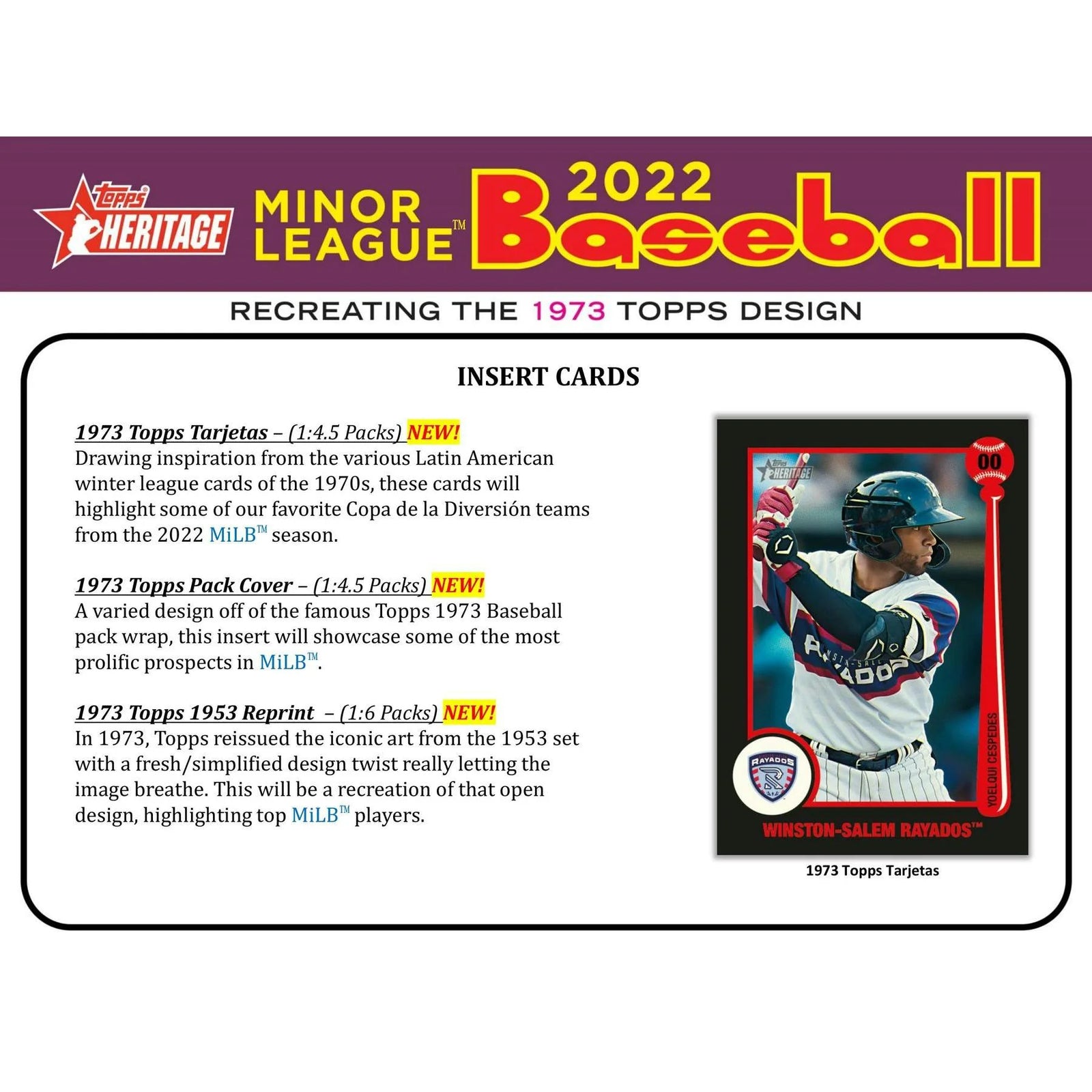 2022 Topps Heritage Minor League Baseball Hobby 12-Box Case (Ships Sealed Only)