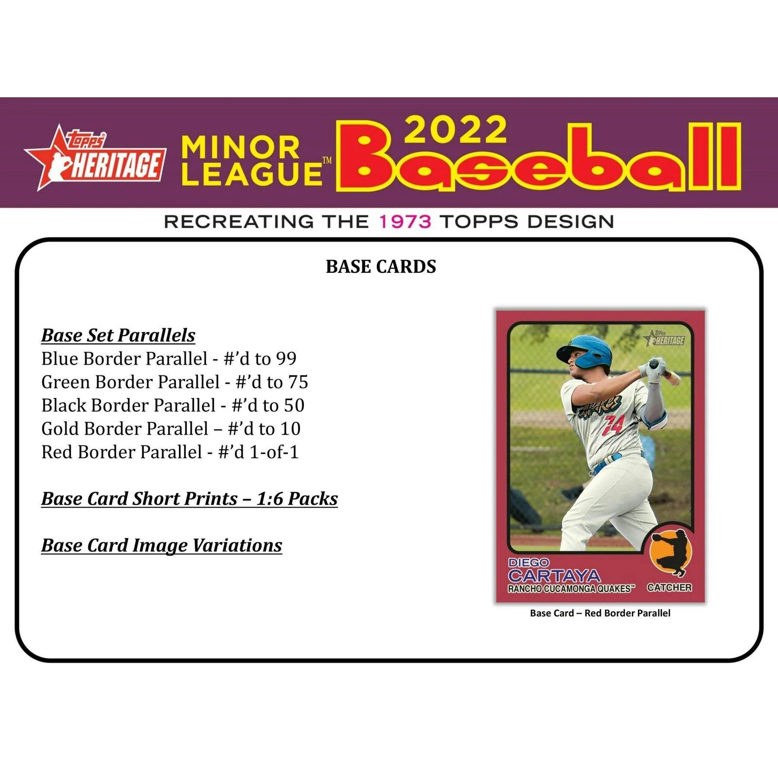 2022 Topps Heritage Minor League Baseball Hobby Box (Ships Sealed Only)