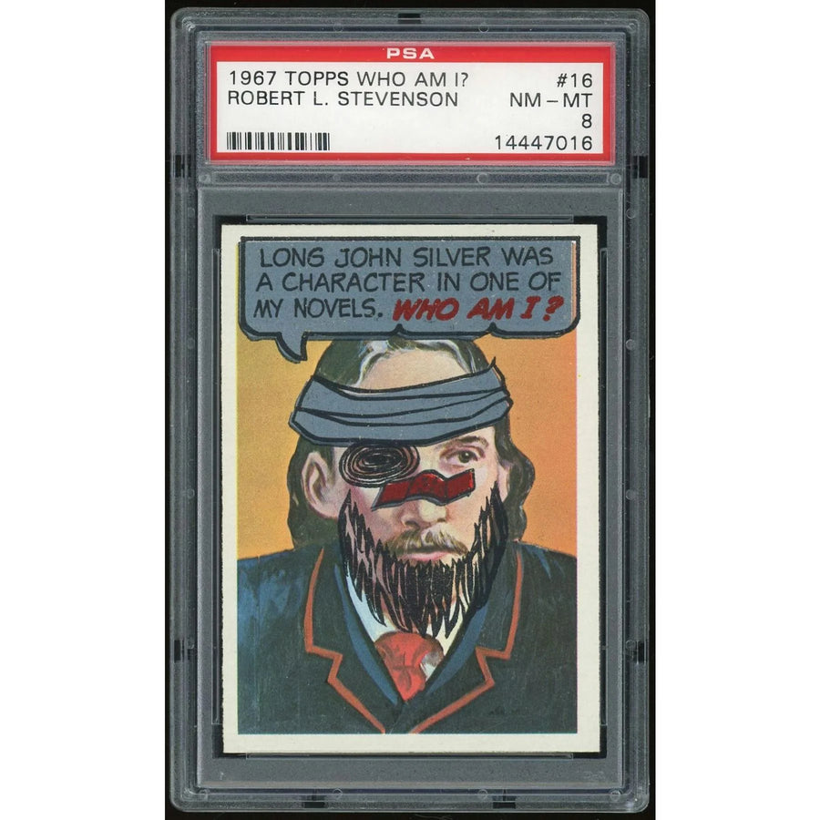 1967 Topps Who Am I? #16 Robert L. Stevenson | PSA 8