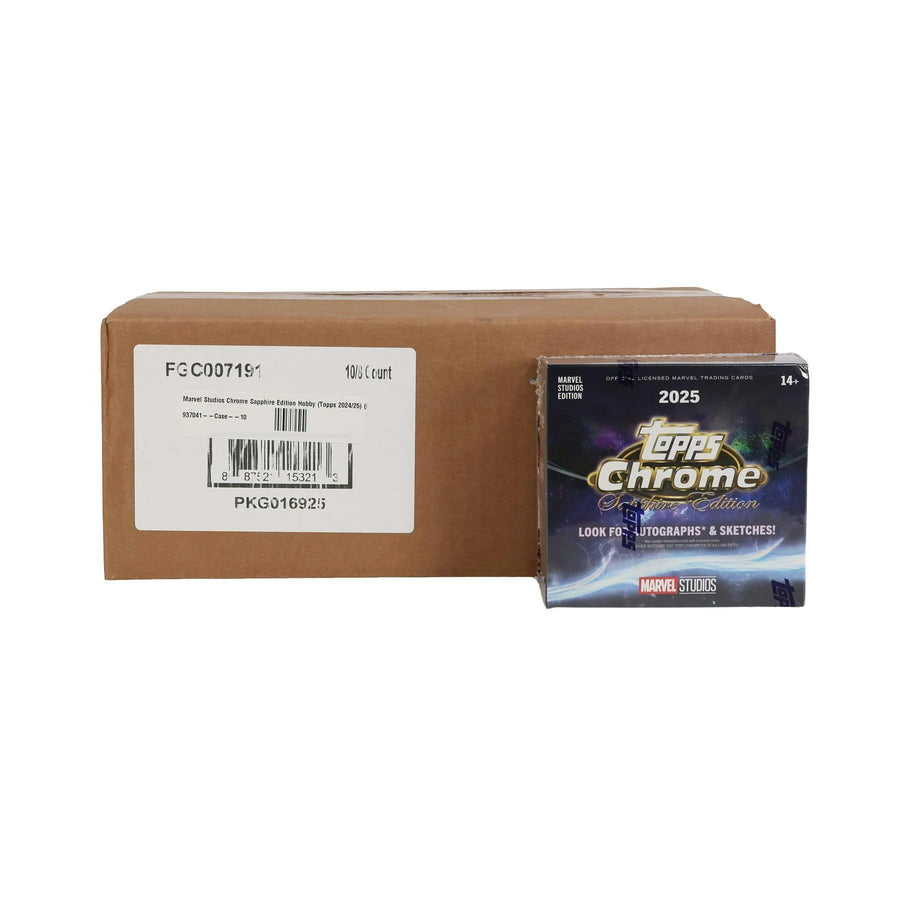 DRAFT - 2025 Topps Marvel Studios Chrome Sapphire Edition Hobby 10-Box Case