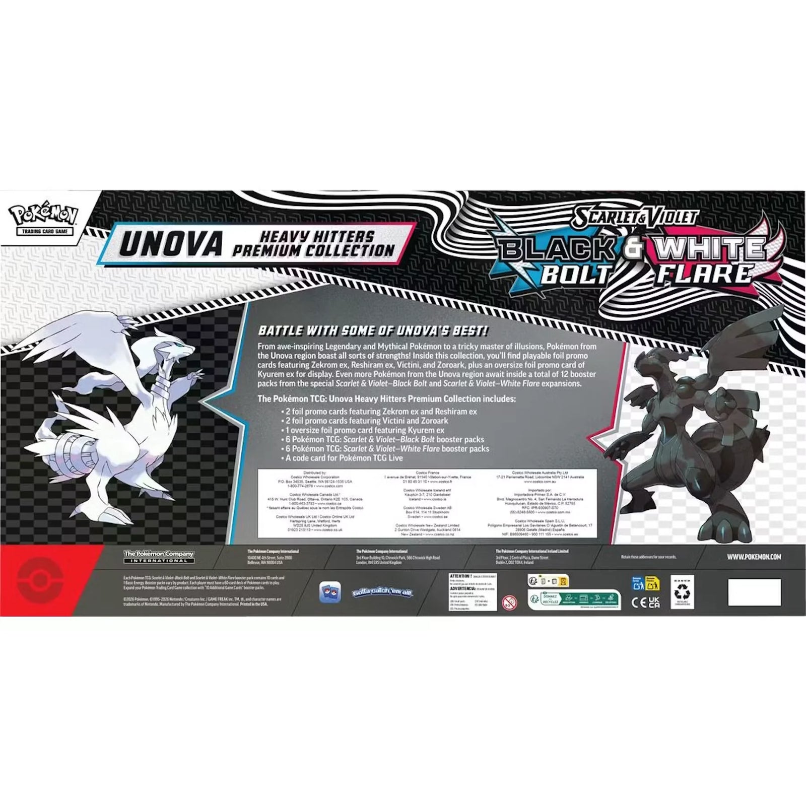 Pokemon TCG Unova Heavy Hitters Premium Collection Box | Black Bolt & White Flare (Ships Sealed Only)