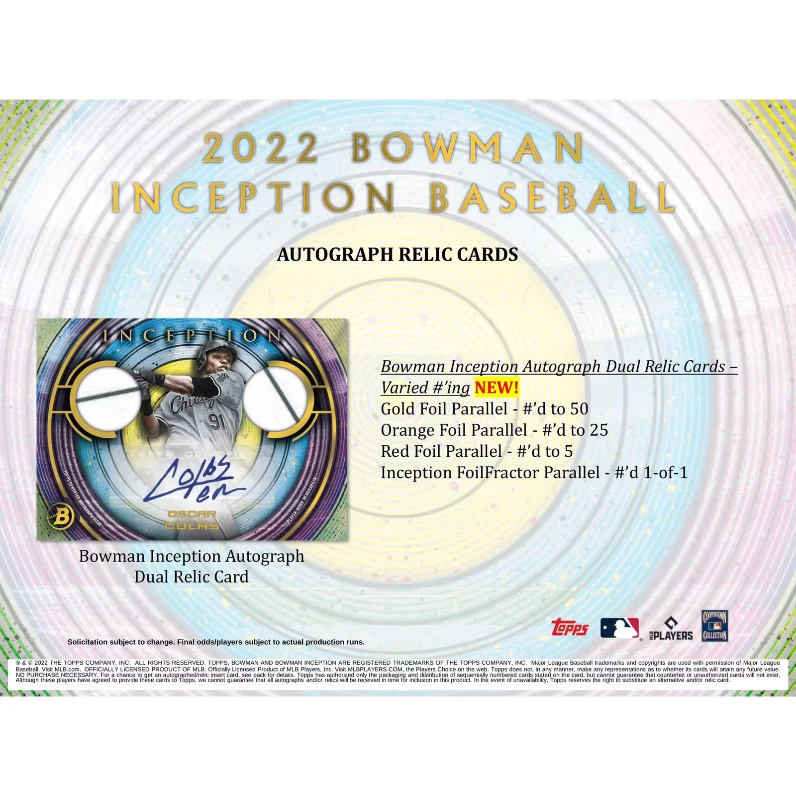2022 Bowman Inception Baseball Hobby Box (Ships Sealed Only)