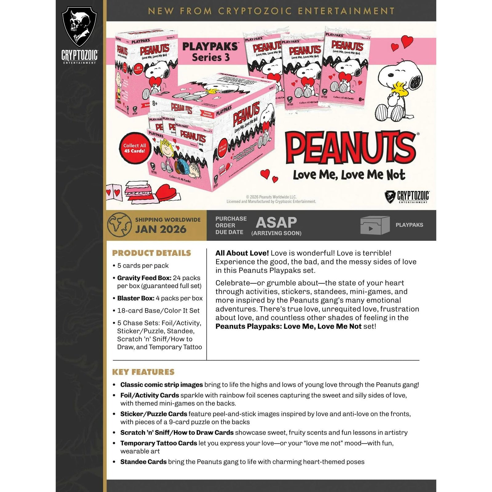 DRAFT - 2026 Cryptozoic Peanuts Playpaks Love Me Love Me Not | Gravity Fe | dacardworld:BVDA0PKRUI