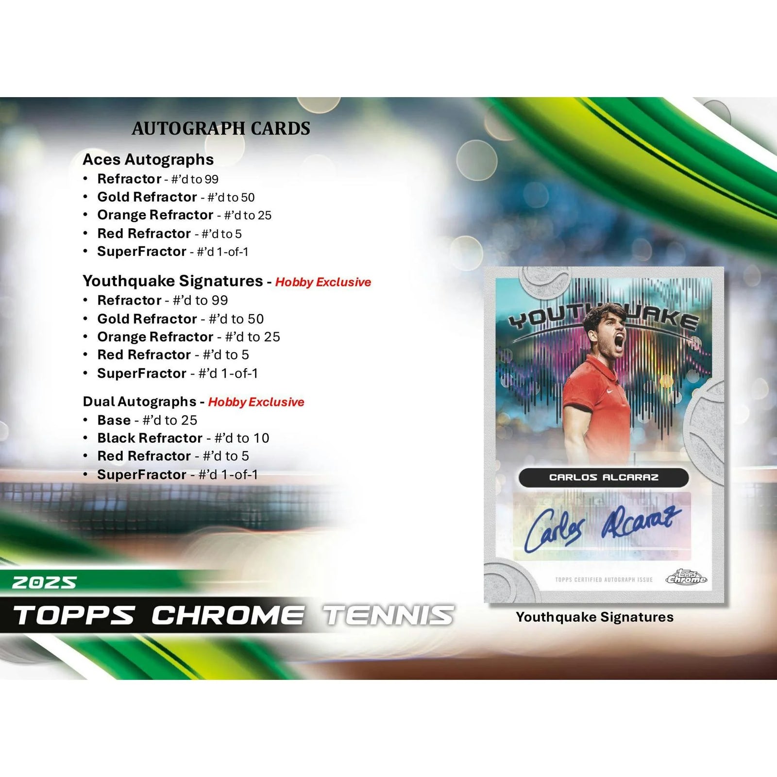 DRAFT - 2025 Topps Chrome Tennis Hobby 12-Box Case | SKU BVDB0JEHSC