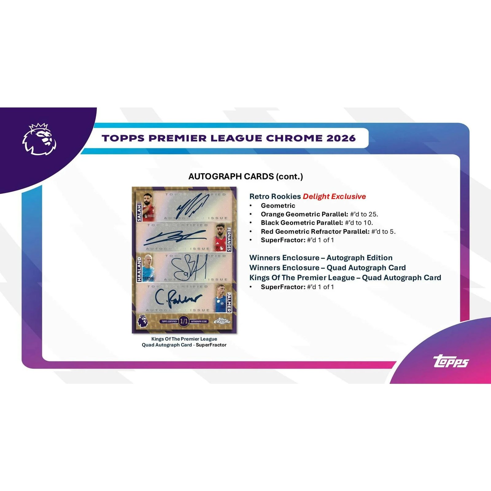 DRAFT - Just In 2026 Topps Chrome Premier League EPL Soccer Delight Box