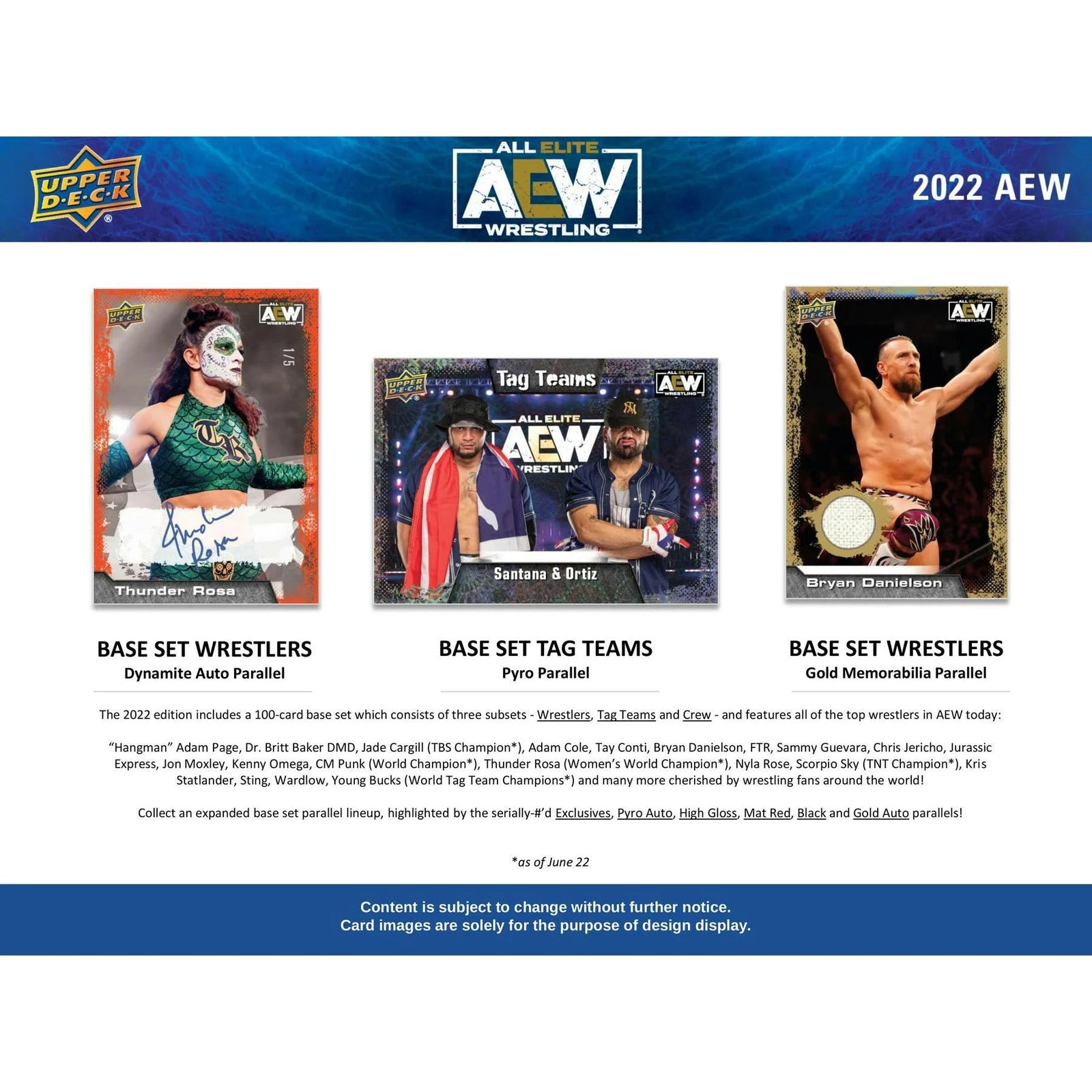DRAFT - Just In 2022 Upper Deck All Elite Wrestling AEW Hobby Box