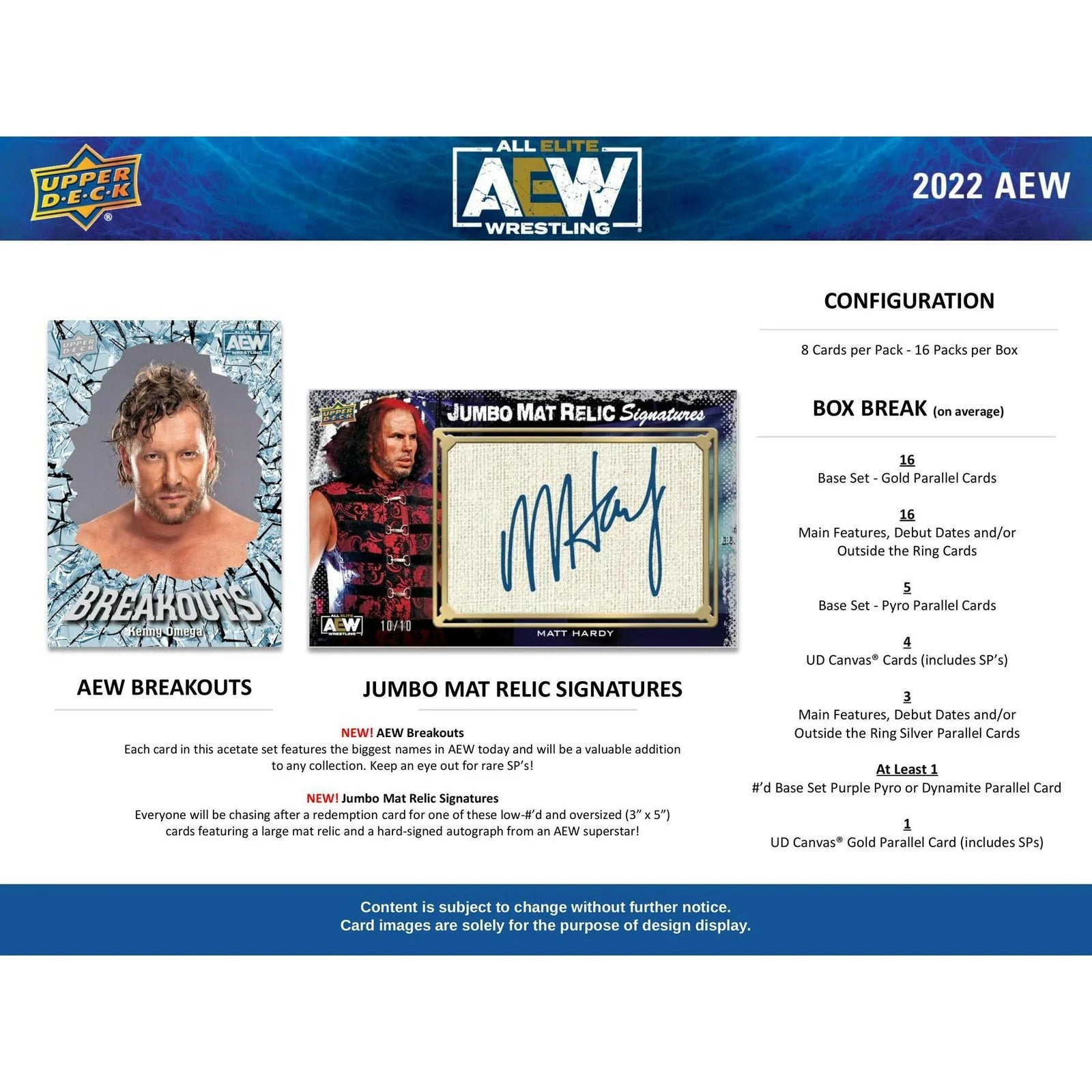 DRAFT - Just In 2022 Upper Deck All Elite Wrestling AEW Hobby Box
