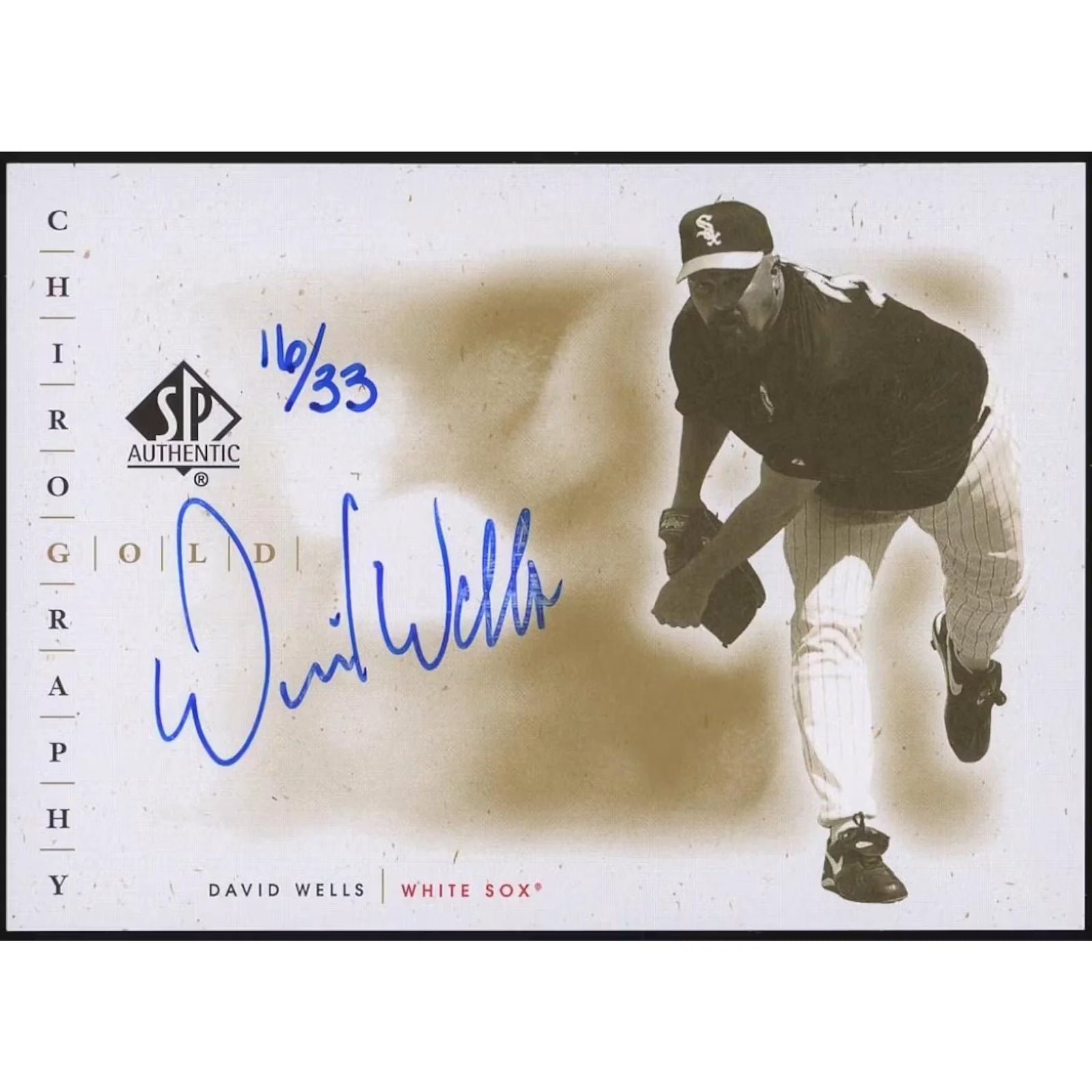 David Wells Signed 2001 SP Authentic Chirography Gold Card | #/33