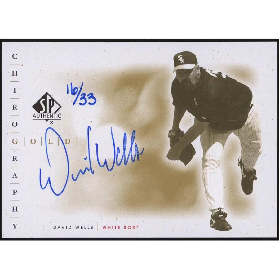 David Wells Signed 2001 SP Authentic Chirography Gold Card | #/33