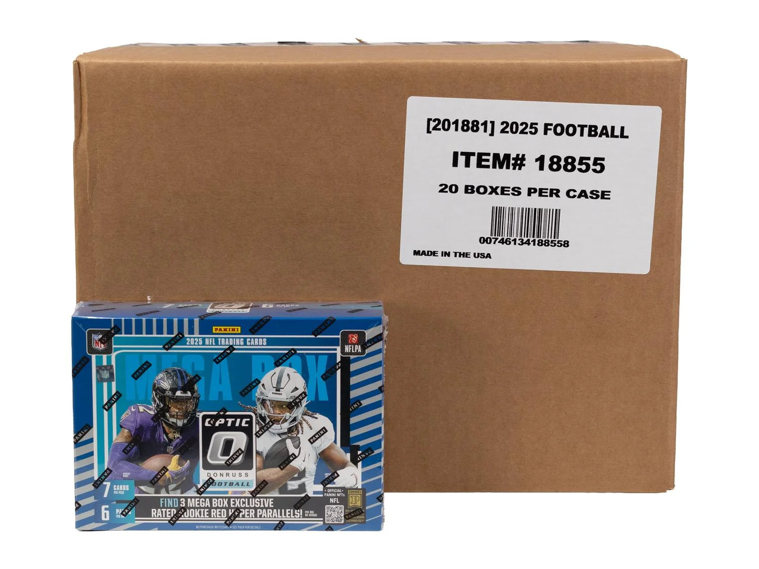 DRAFT - New 2025 Panini Donruss Optic Football Mega Hobby 20-Box Case