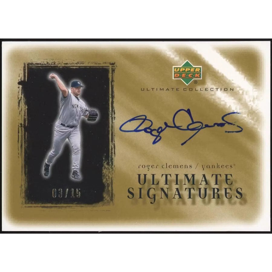 Roger Clemens Signed 2001 Ultimate Collection Signatures Gold Card | #/15