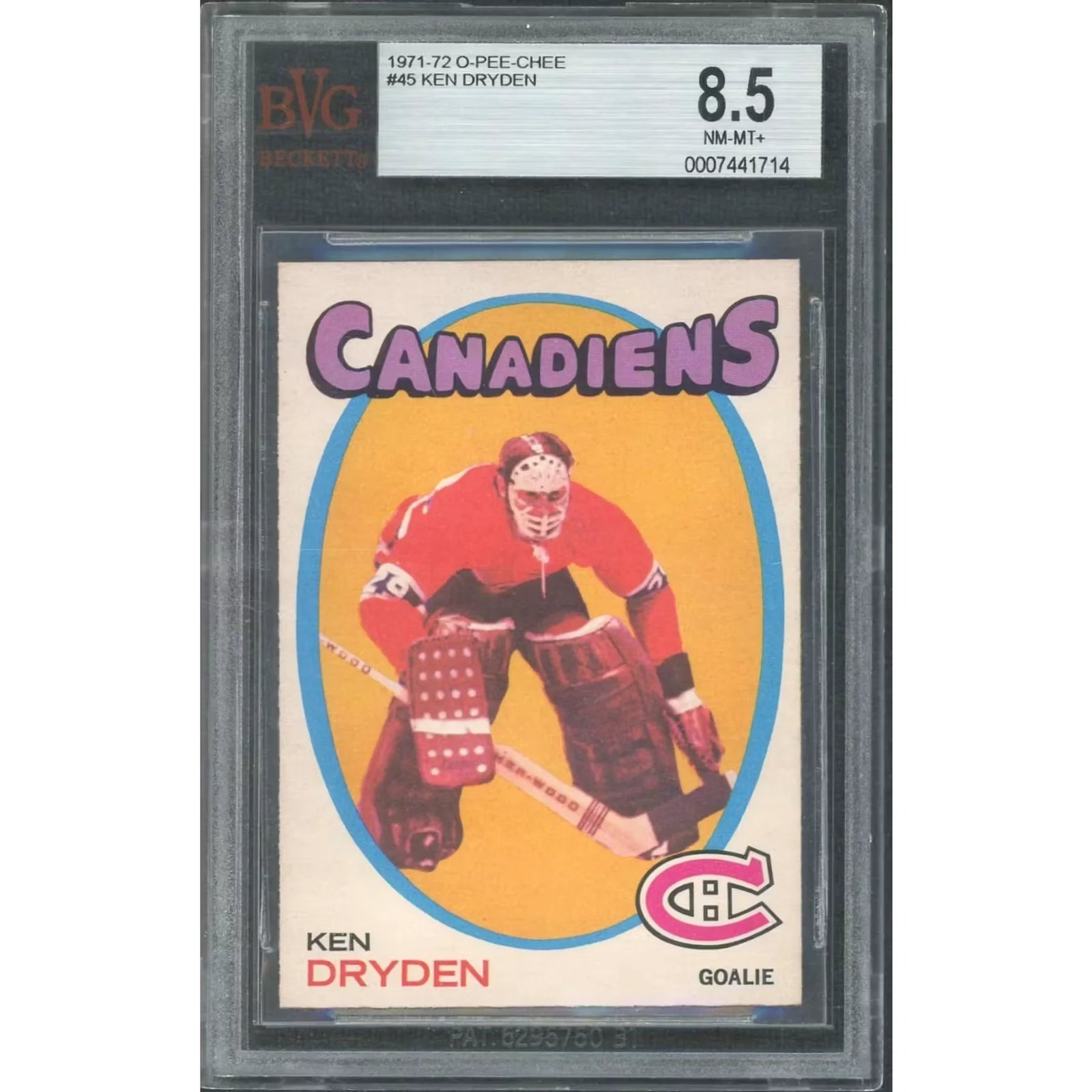 Ken Dryden 1971-72 O-Pee-Chee Hockey Card | BVG 8.5