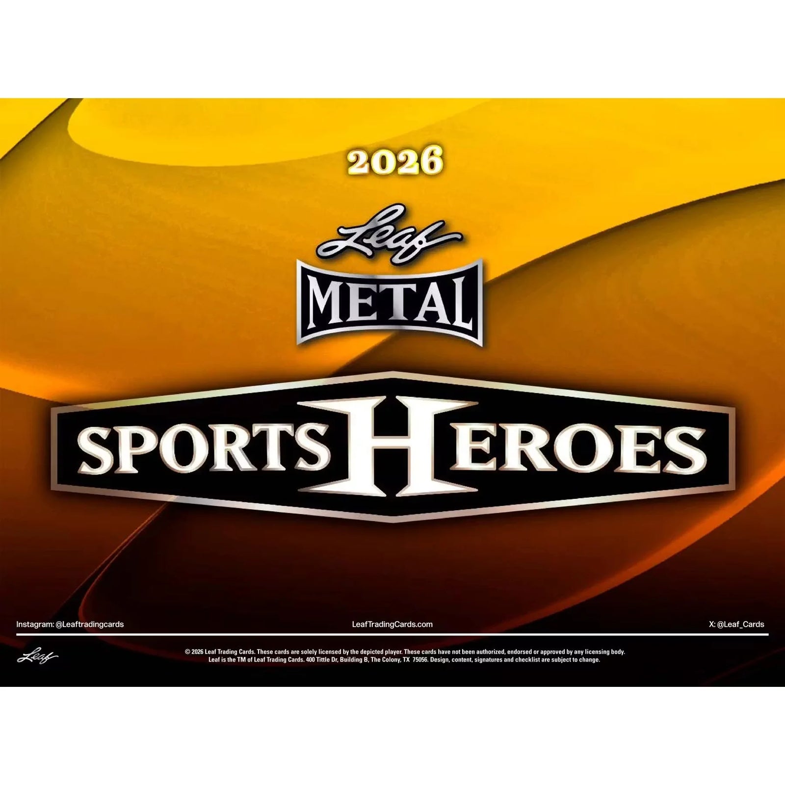 2026 Leaf Metal Sports Heroes Hobby 10-Box Case