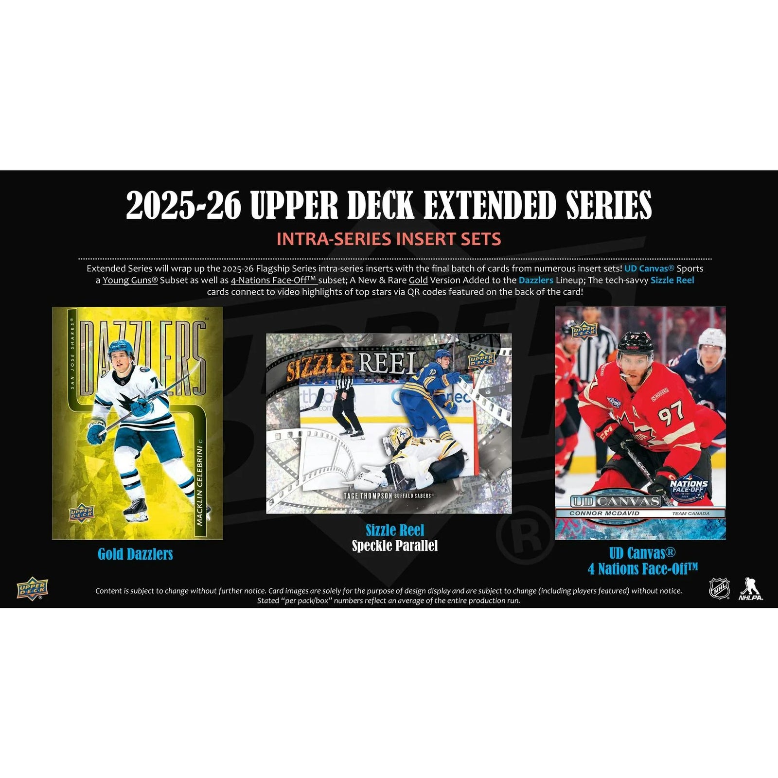DRAFT - Presell 2025/26 Upper Deck Extended Series Hockey Hobby 12-Box Case (Presell) Releases Jun. 3rd, 2026