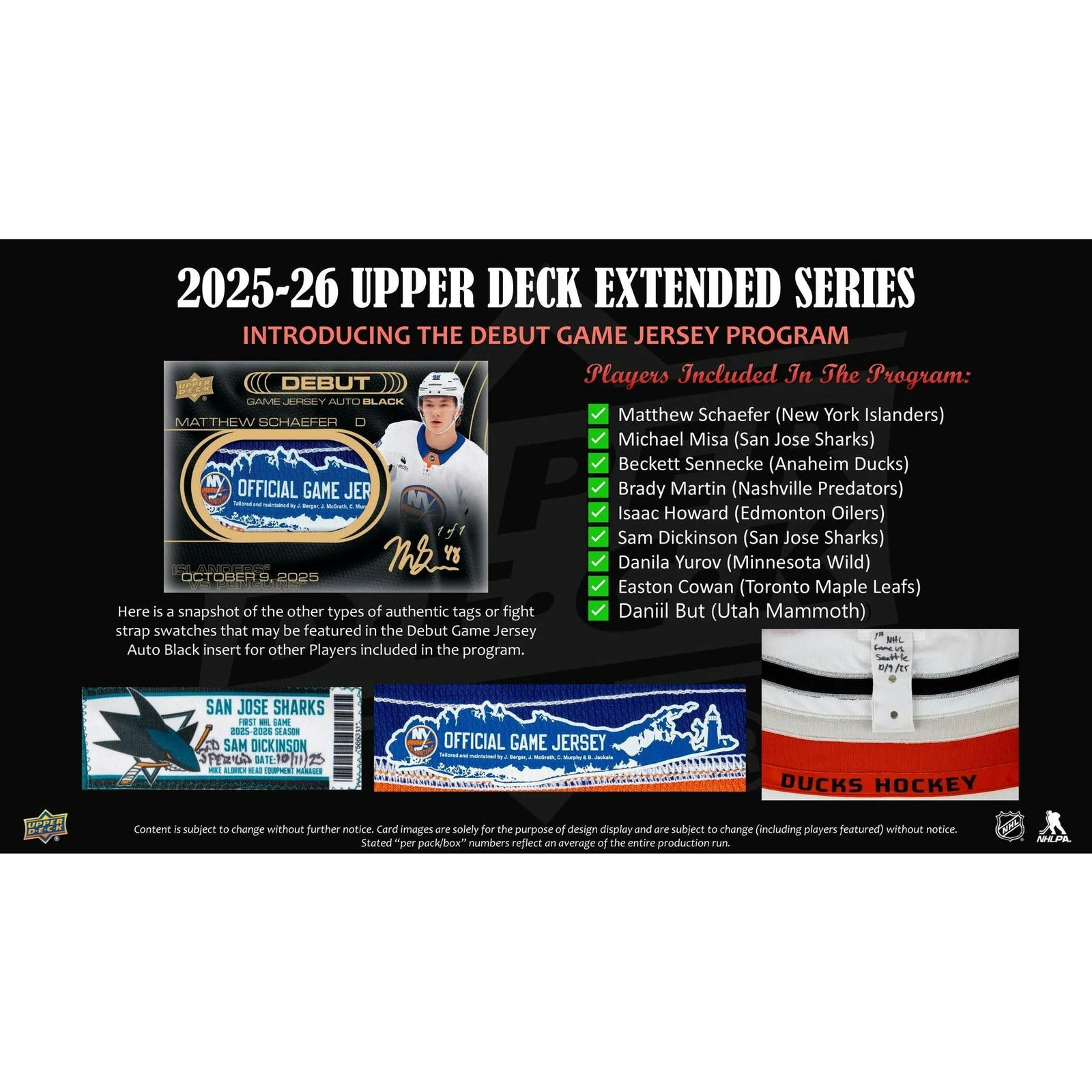 DRAFT - Presell 2025/26 Upper Deck Extended Series Hockey Hobby 12-Box Case (Presell) Releases Jun. 3rd, 2026