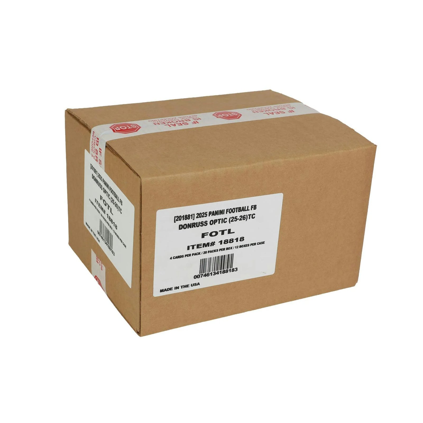 DRAFT - 2025 Panini Donruss Optic Football 1st Off The Line Hobby 12-Box Case