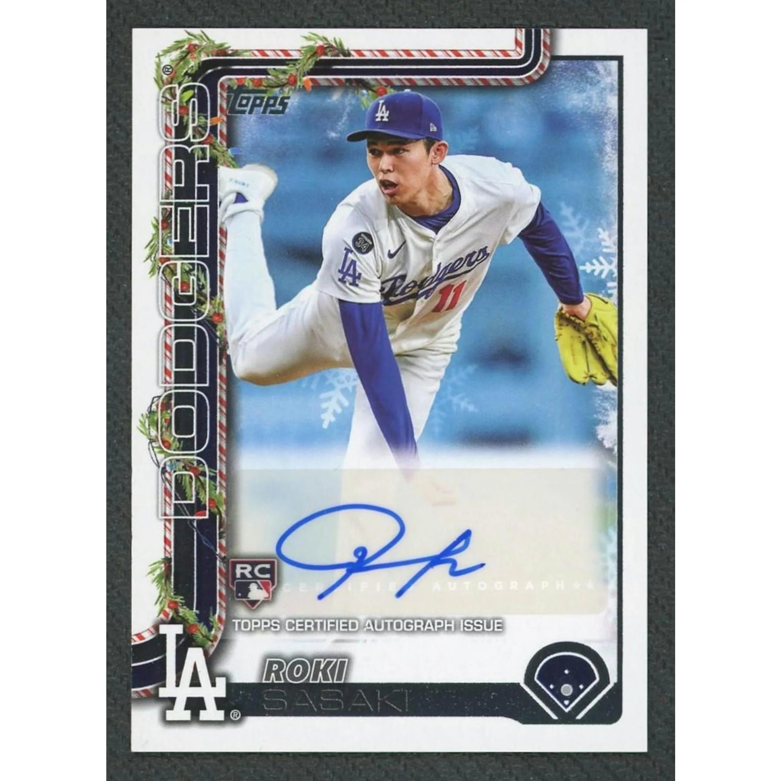 Roki Sasaki Signed 2025 Topps Holiday Rookie Card | Auto/200