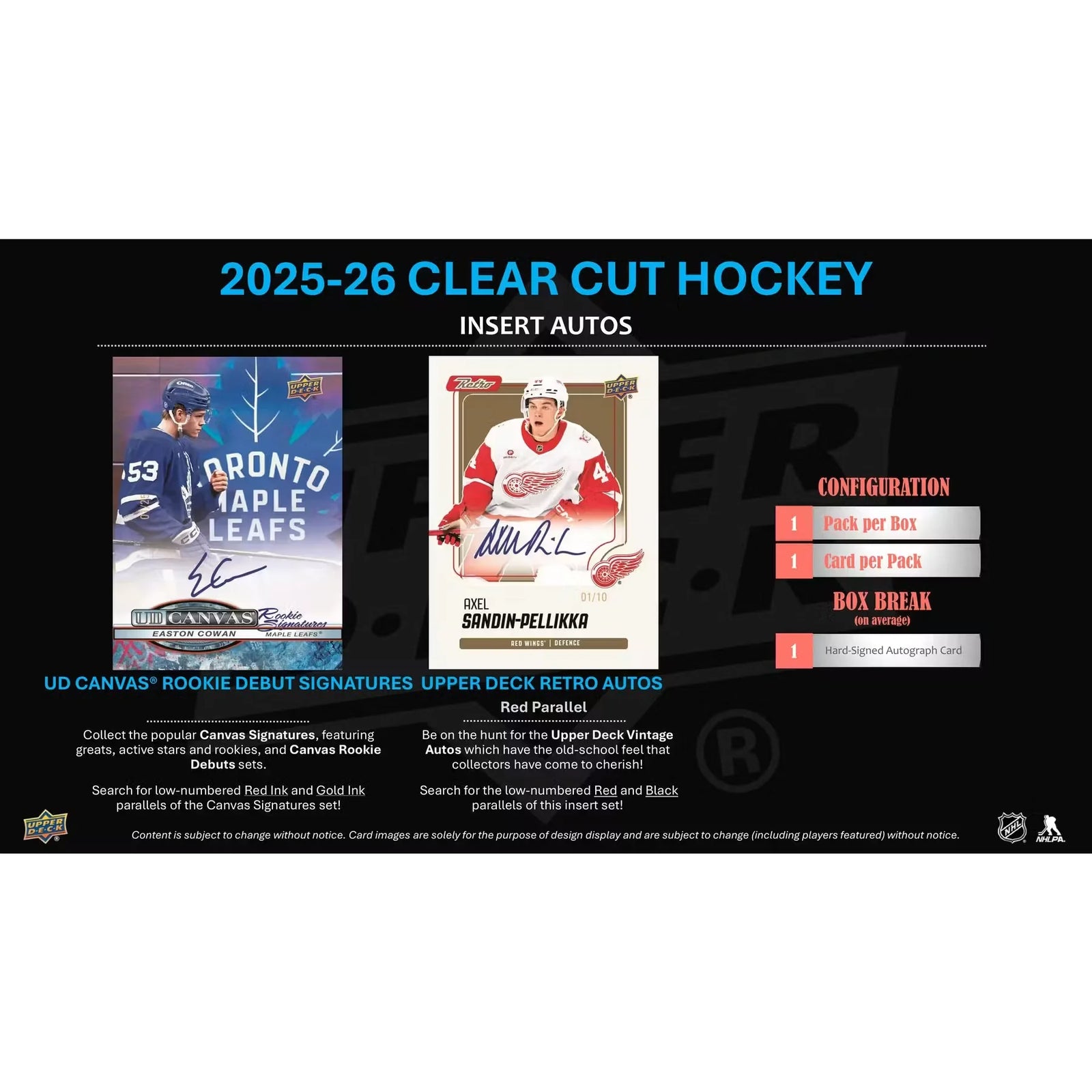 2025-26 Upper Deck Clear Cut Hockey Hobby Box | Presell (Ships Sealed Only)