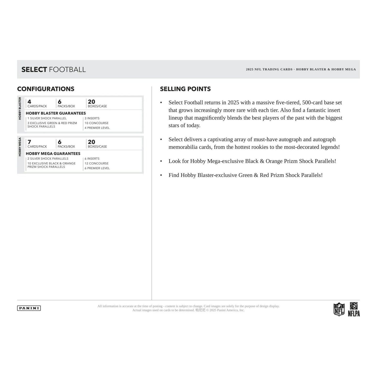 DRAFT - New 2025 Panini Select Football Blaster Hobby 20-Box Case (Green & Red Prizms!)