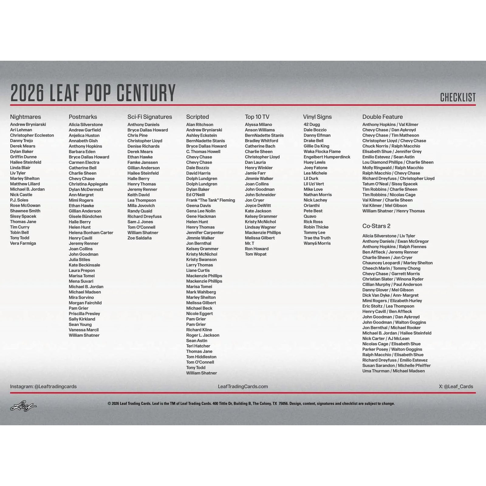 DRAFT - 2026 Leaf Metal Pop Century Hobby 10-Box Case