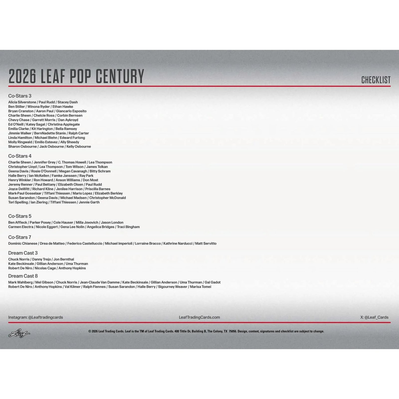 DRAFT - 2026 Leaf Metal Pop Century Hobby 10-Box Case