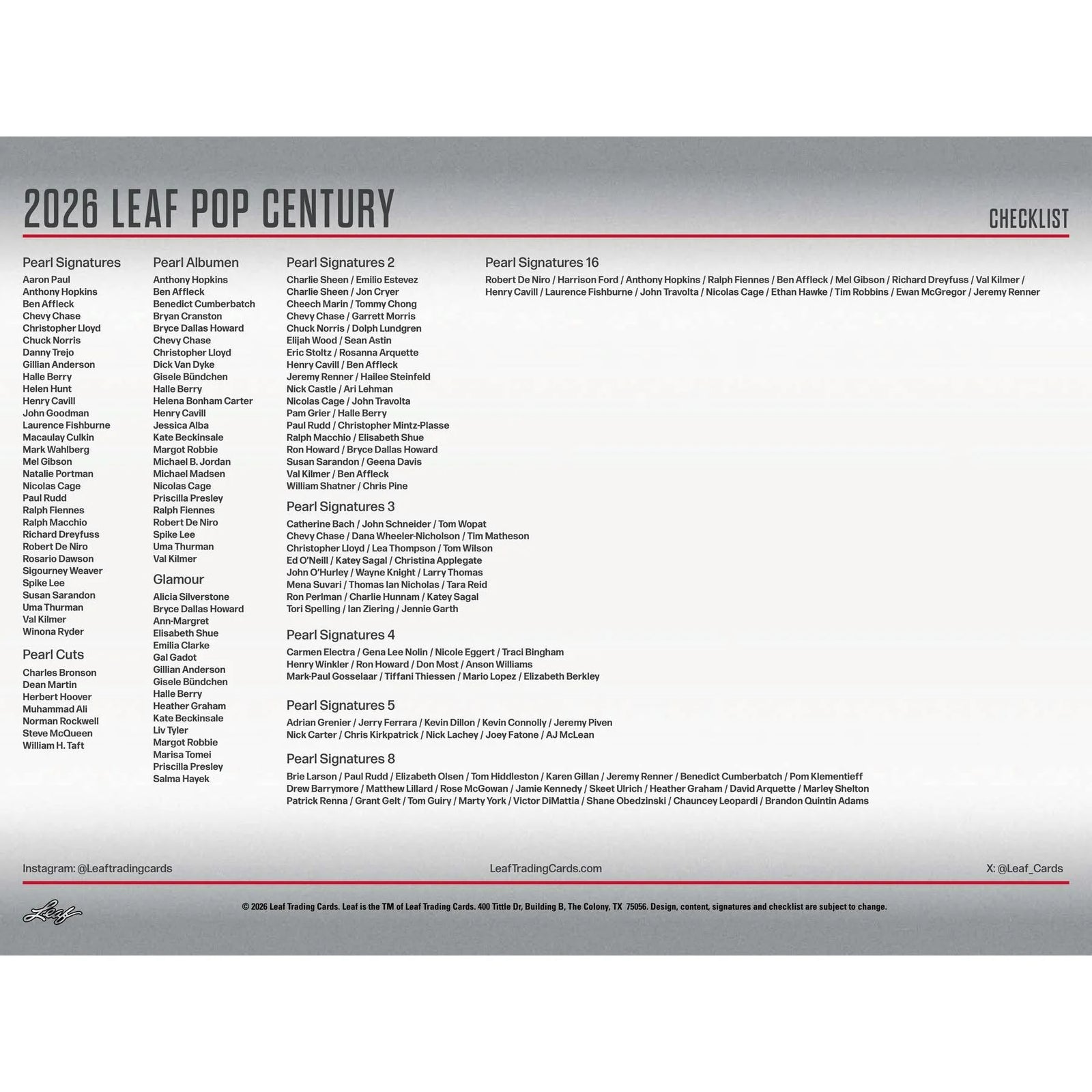 DRAFT - 2026 Leaf Metal Pop Century Hobby 10-Box Case