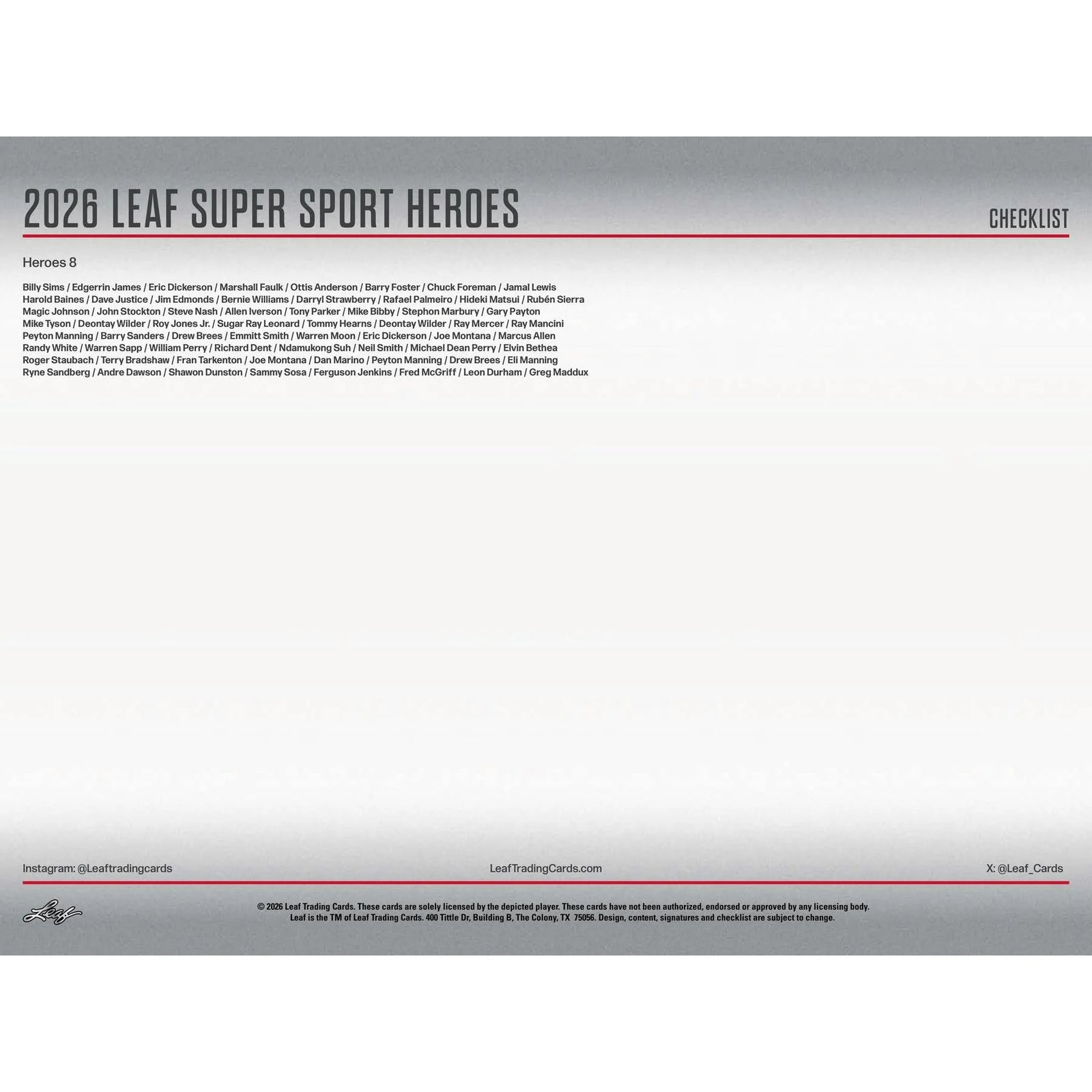 DRAFT - 2026 Leaf Metal Super Sports Heroes Hobby Box | dacardworld:BVDO0K08DH