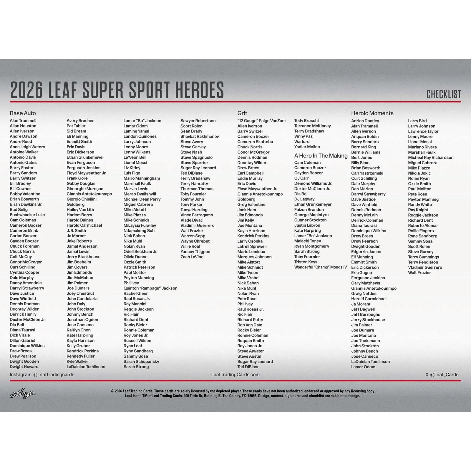 DRAFT - 2026 Leaf Metal Super Sports Heroes Hobby 6-Box Case | BVDO0KE5VO