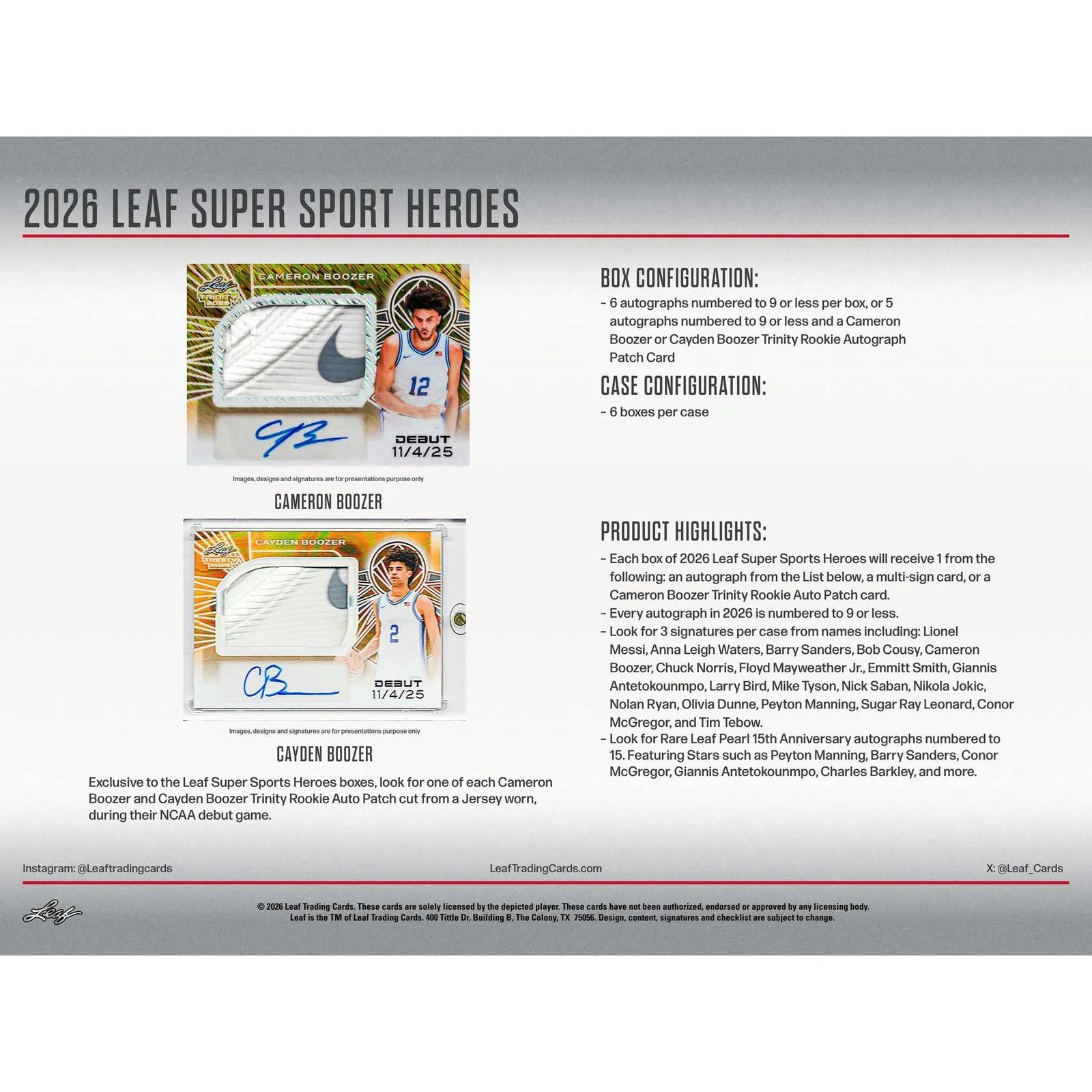 DRAFT - 2026 Leaf Metal Super Sports Heroes Hobby 6-Box Case | BVDO0KE5VO