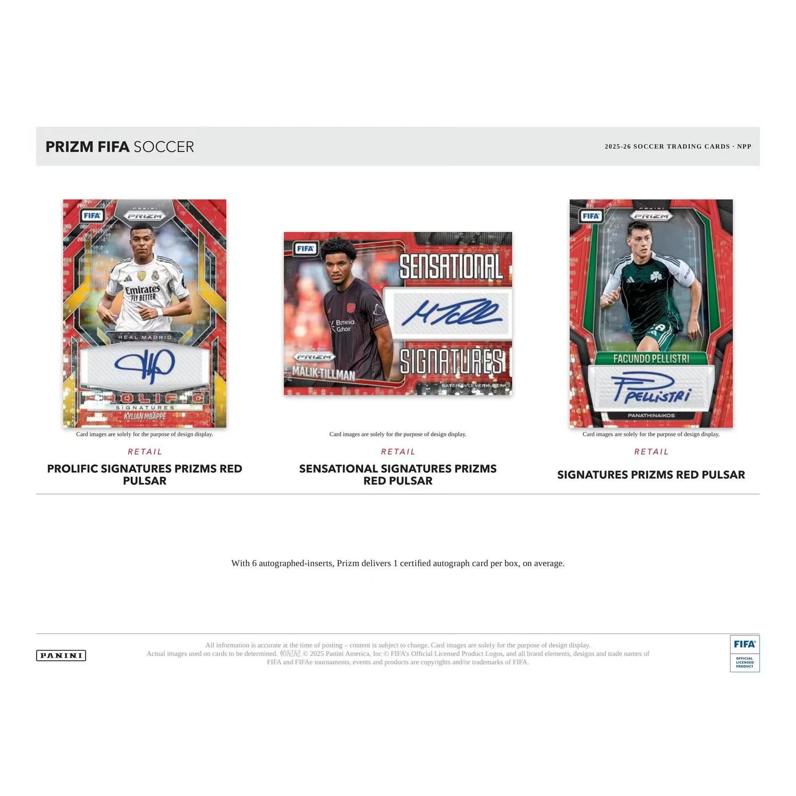 2025 26 Panini Prizm FIFA Soccer 20 Box Case Retail