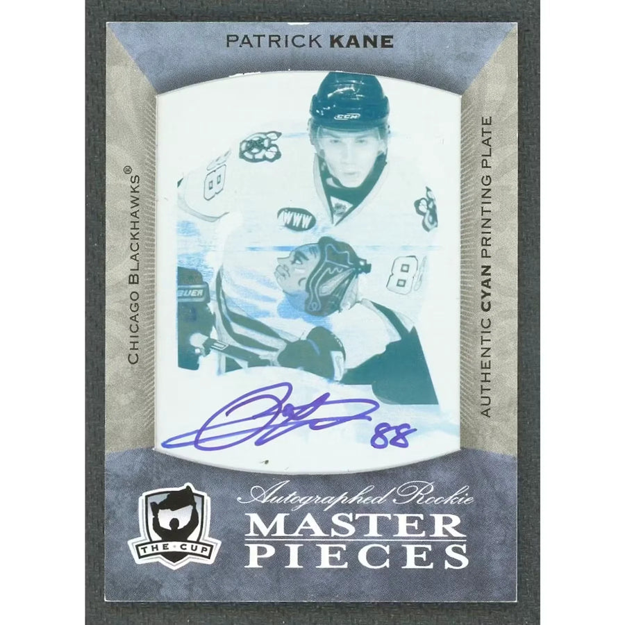 Patrick Kane Signed 2007-08 The Cup Rookie Masterpieces Printing Plate 1/1