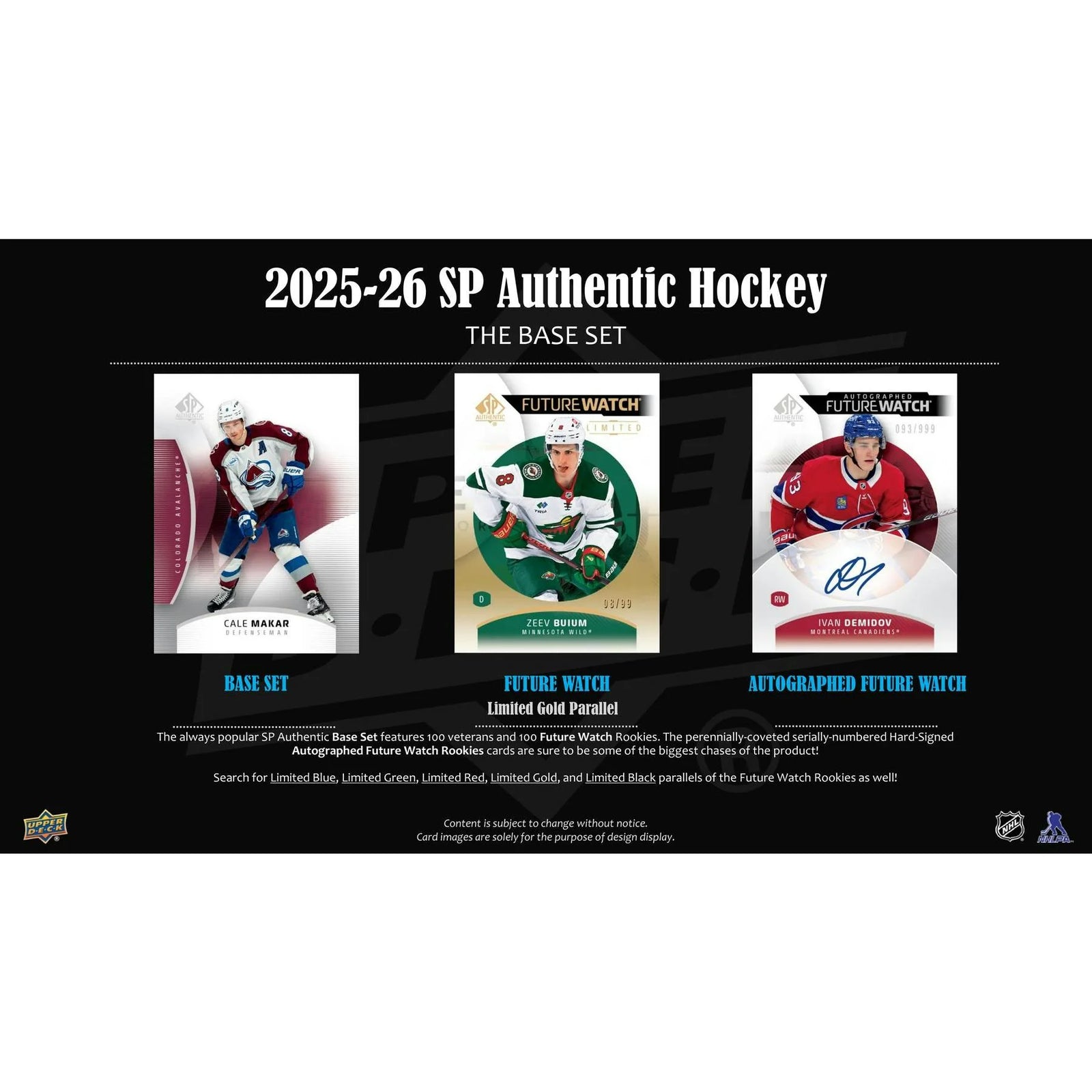 DRAFT - Presell 2025/26 Upper Deck SP Authentic Hockey Hobby Box (Presell) Releases Jun. 26th, 2026