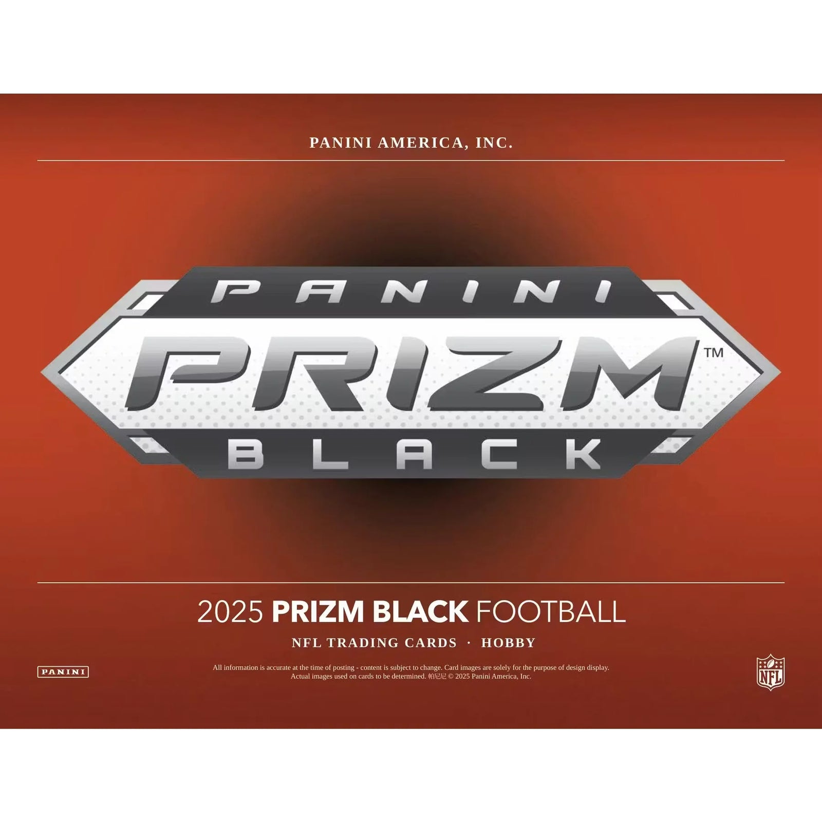DRAFT - 2025 Panini Prizm Black Football Hobby 12-Box Case