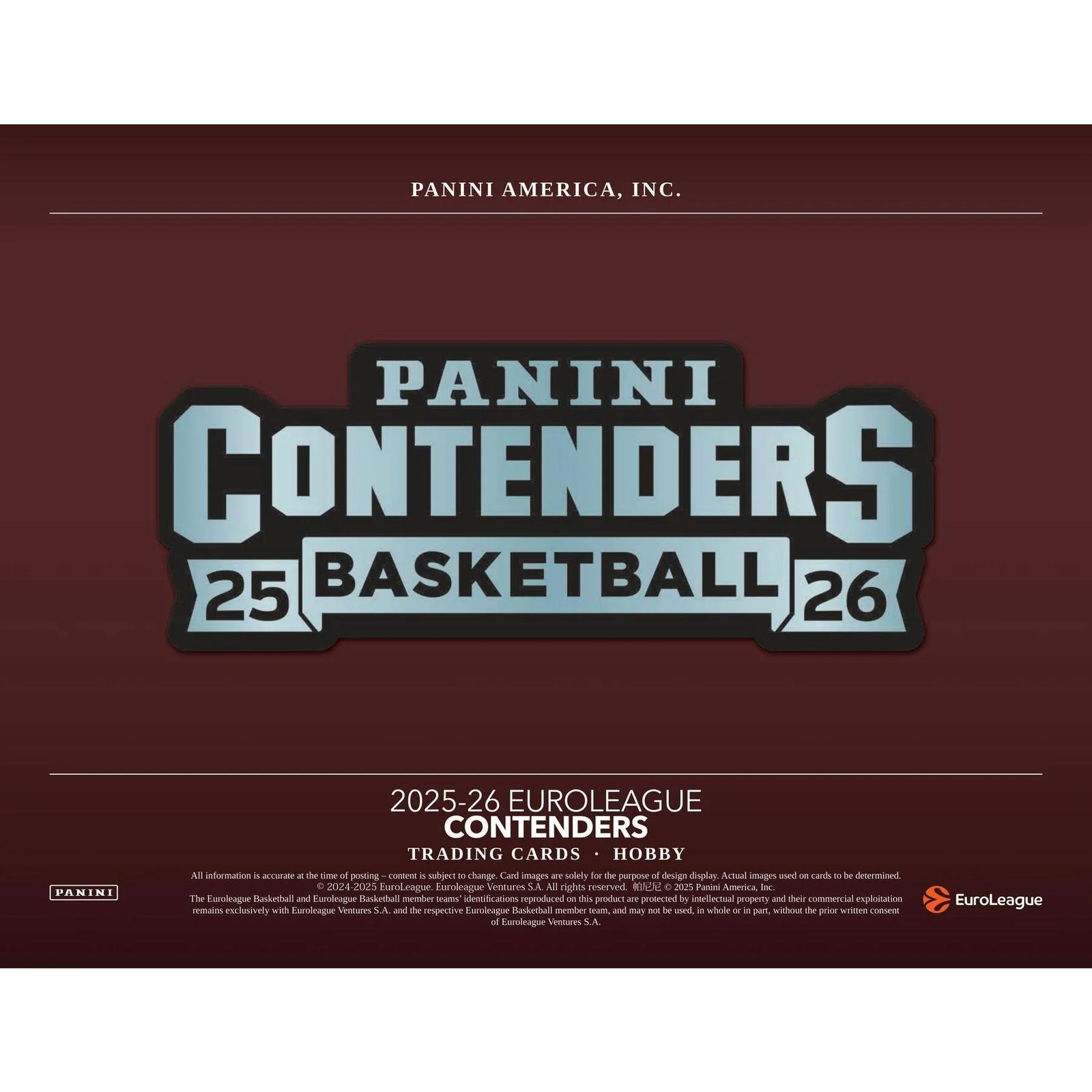DRAFT - 2025/26 Panini Contenders EuroLeague Basketball Hobby Box $79.95 $74.95 Add to Cart